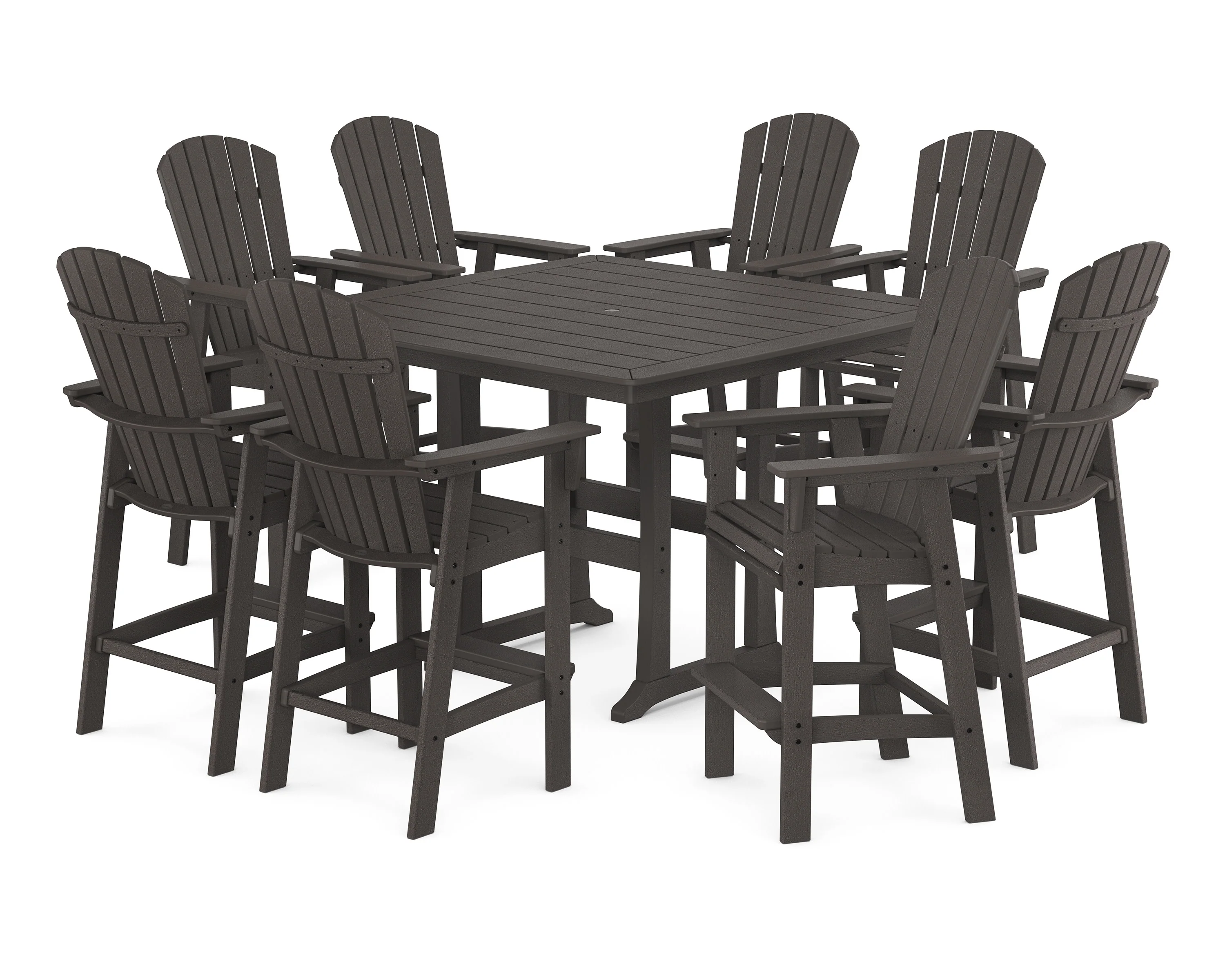 Nautical Curveback Adirondack 9-Piece Trestle Bar Set - Image 6