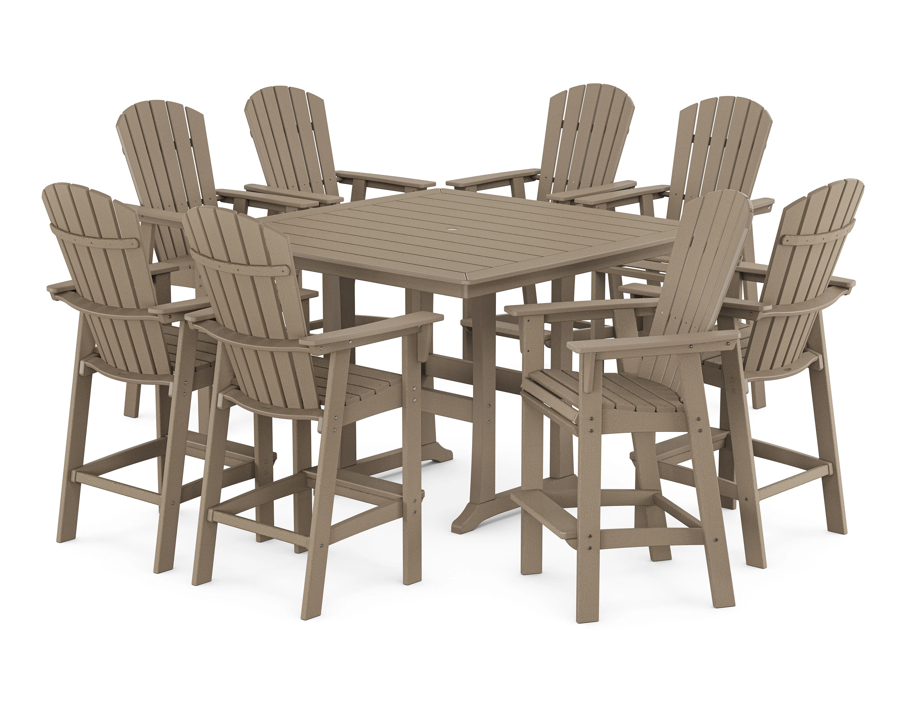 Nautical Curveback Adirondack 9-Piece Trestle Bar Set - Image 7