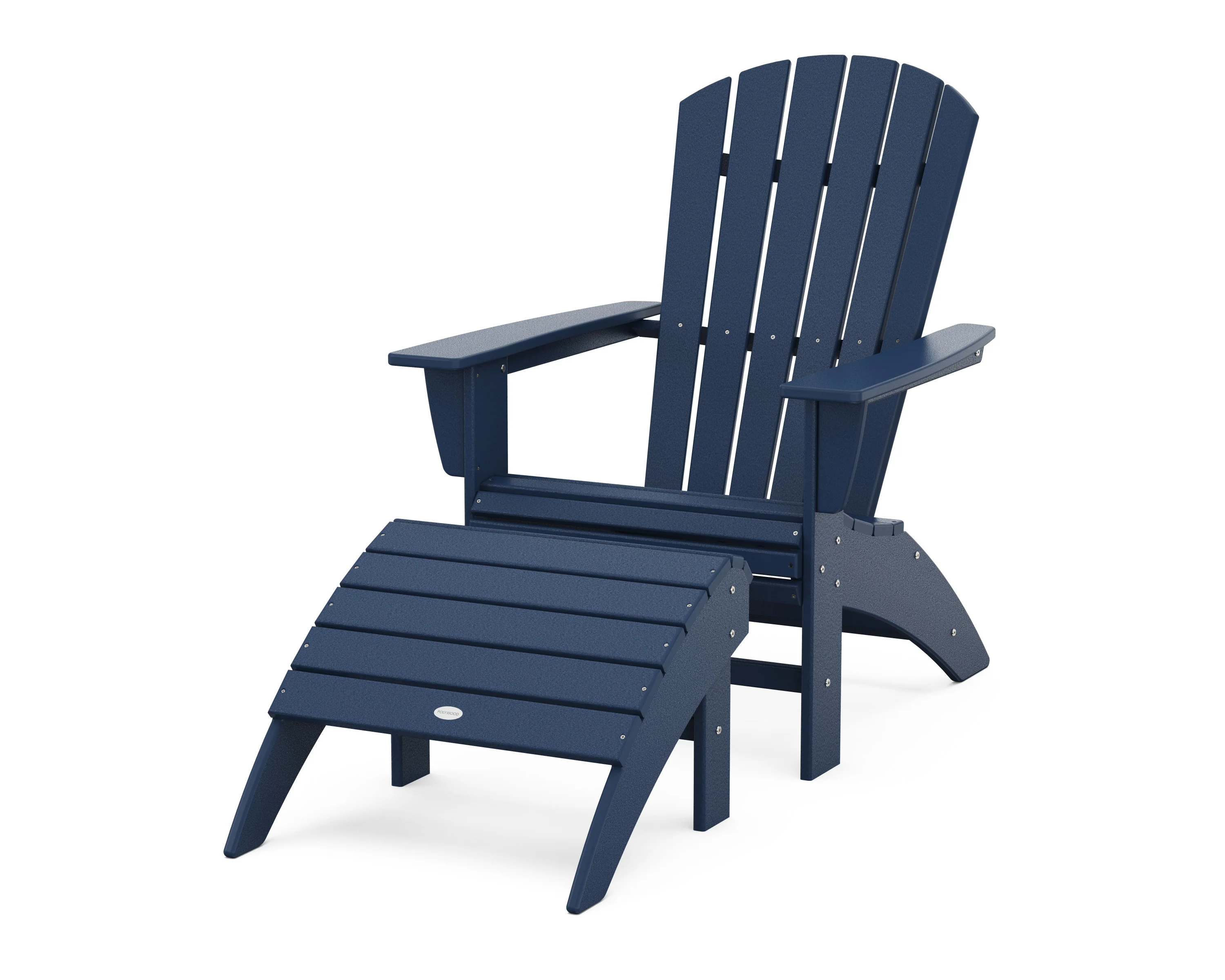 Nautical Curveback Adirondack Chair 2-Piece Set with Ottoman - Image 4