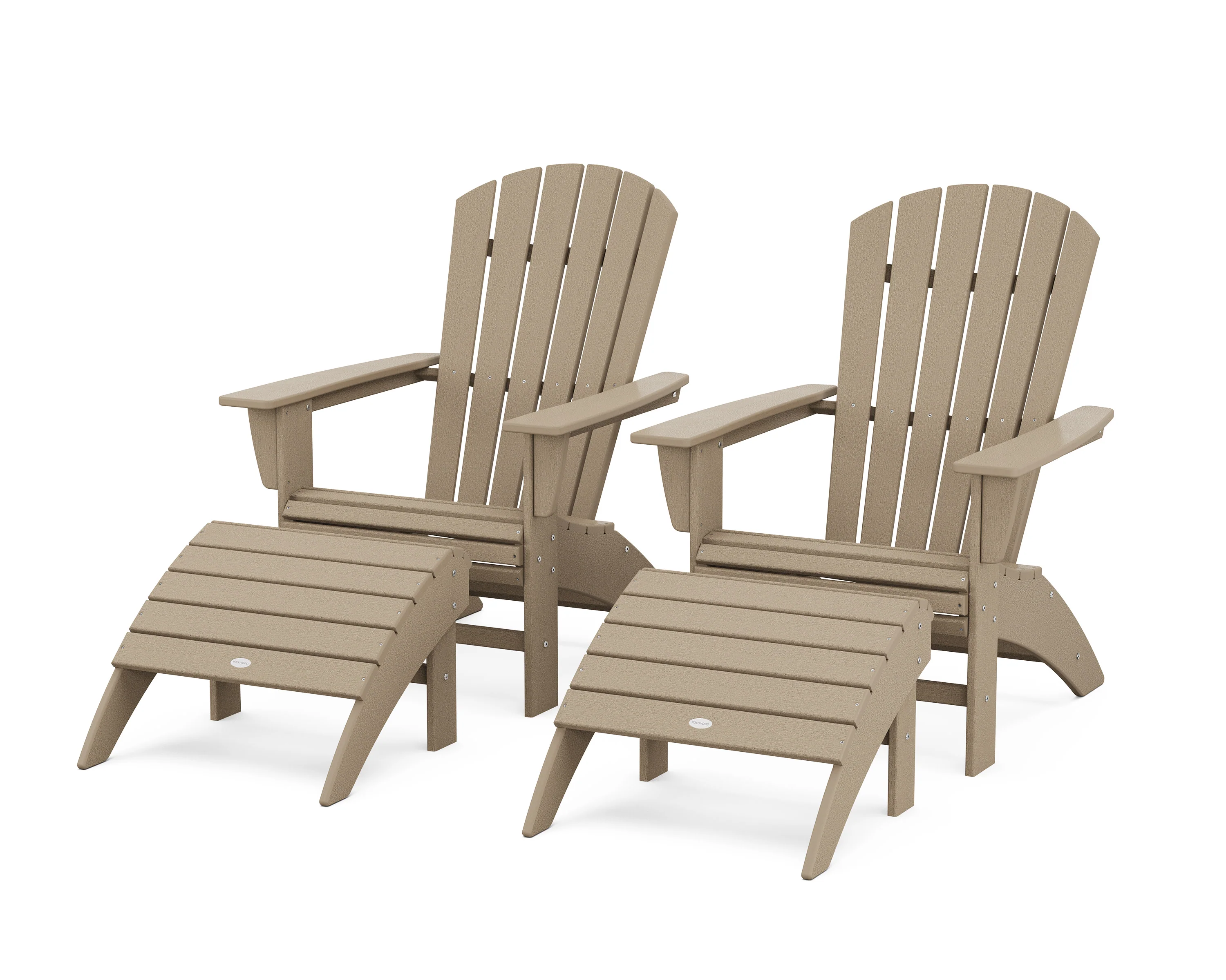 Nautical Curveback Adirondack Chair 4-Piece Set with Ottomans - Image 10