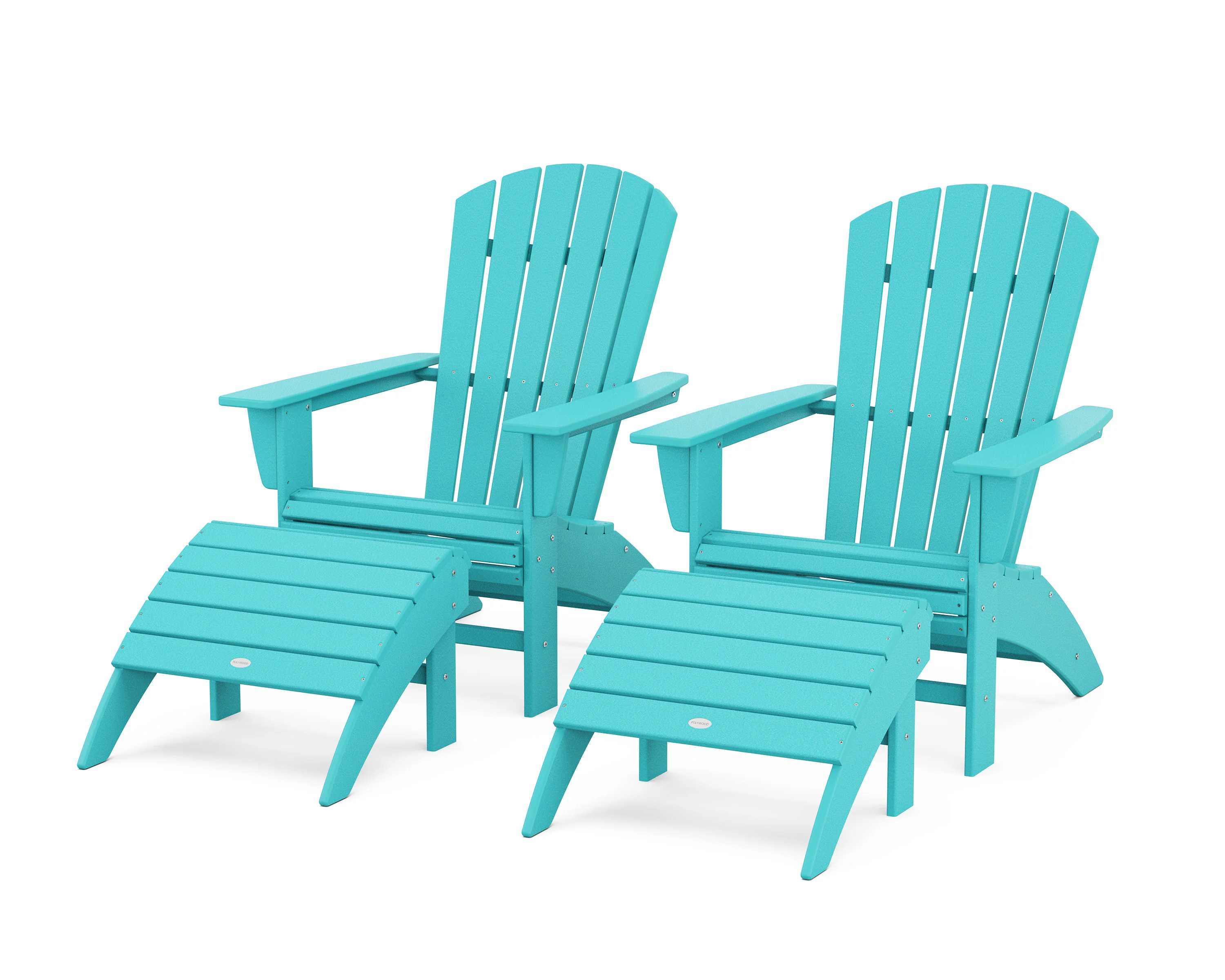 Nautical Curveback Adirondack Chair 4-Piece Set with Ottomans - Image 15