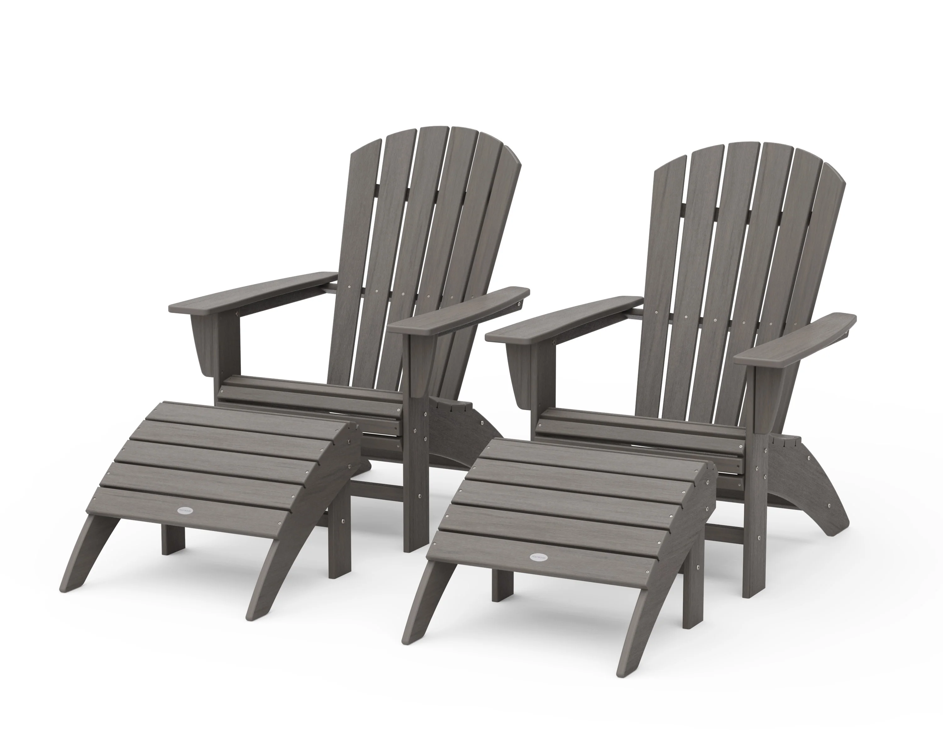 Nautical Curveback Adirondack Chair 4-Piece Set with Ottomans - Image 18