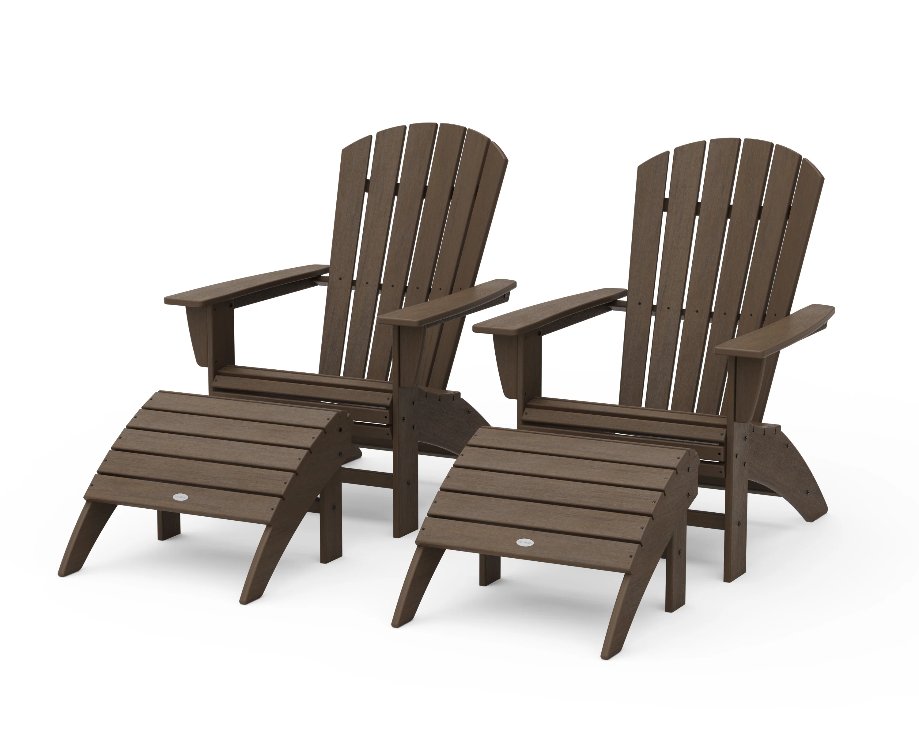 Nautical Curveback Adirondack Chair 4-Piece Set with Ottomans - Image 19