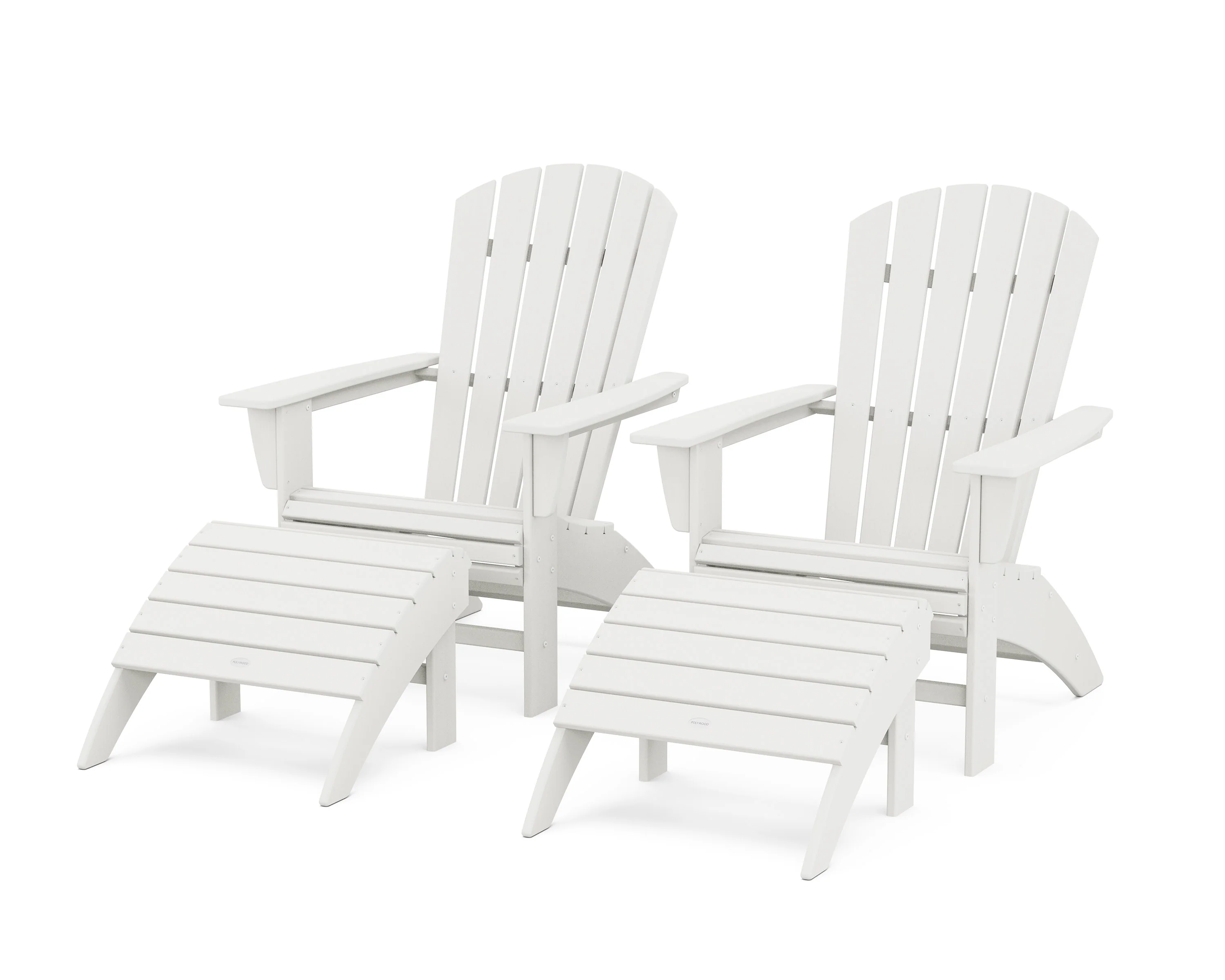 Nautical Curveback Adirondack Chair 4-Piece Set with Ottomans - Image 3