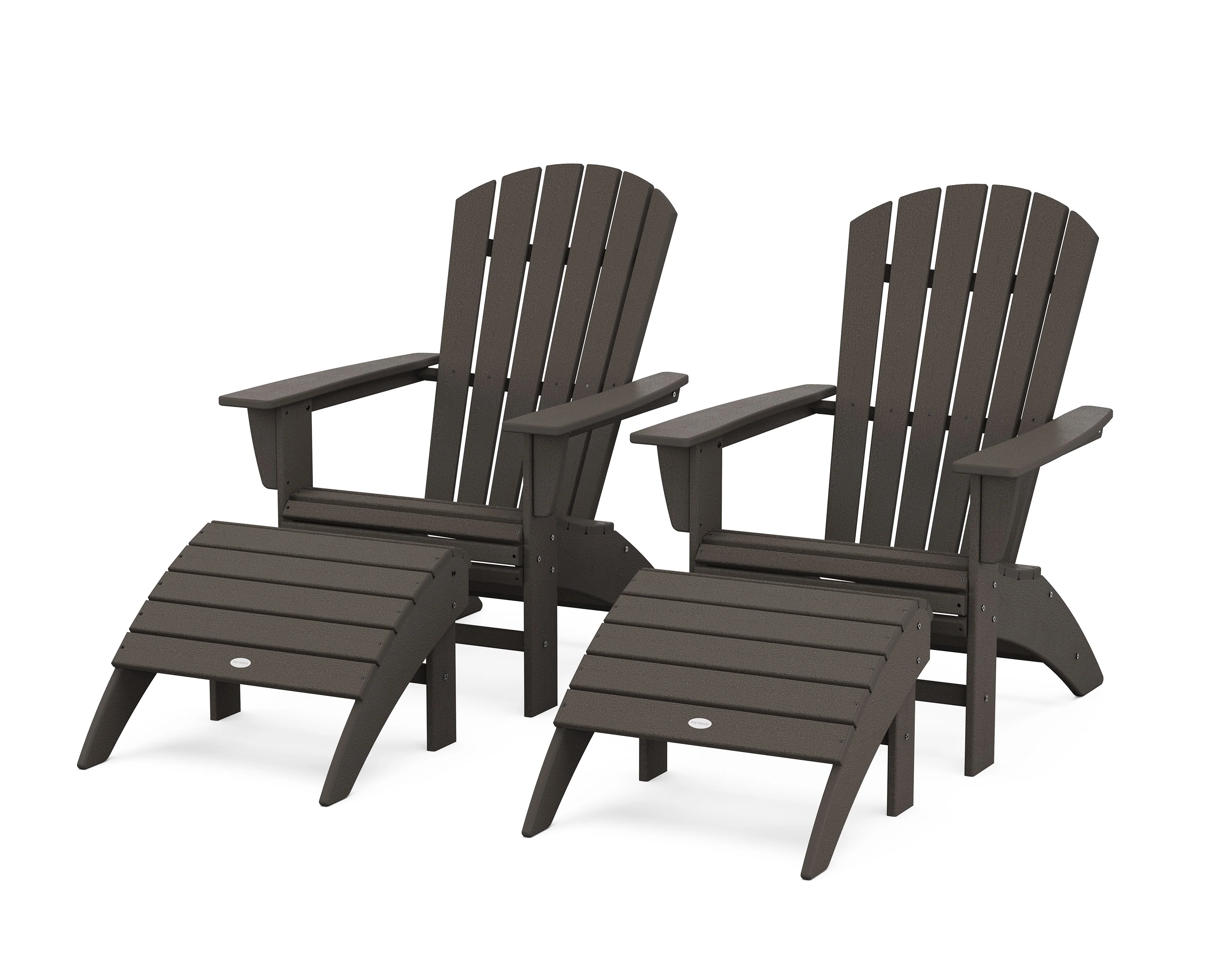 Nautical Curveback Adirondack Chair 4-Piece Set with Ottomans - Image 4