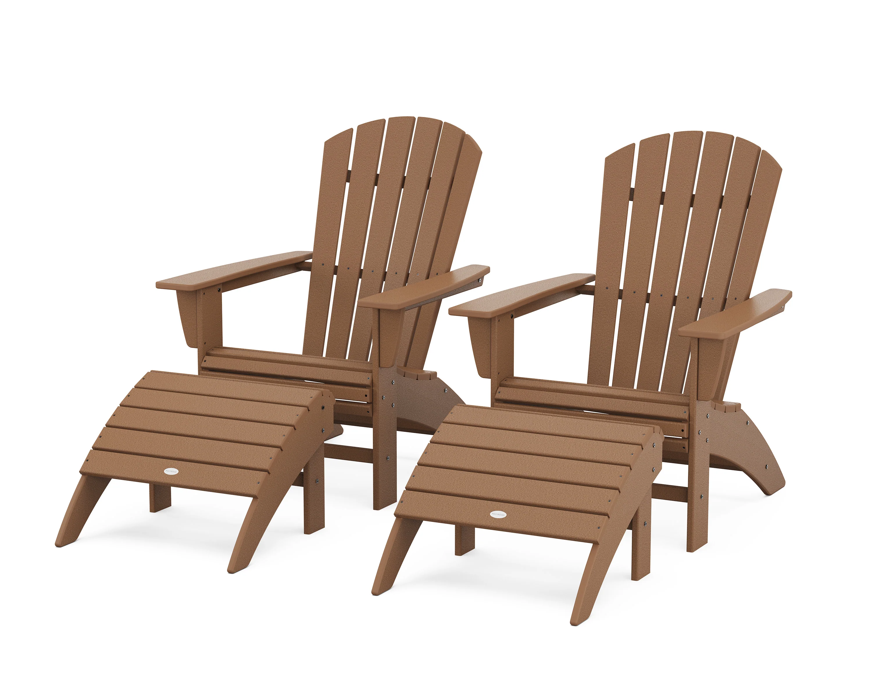 Nautical Curveback Adirondack Chair 4-Piece Set with Ottomans - Image 5