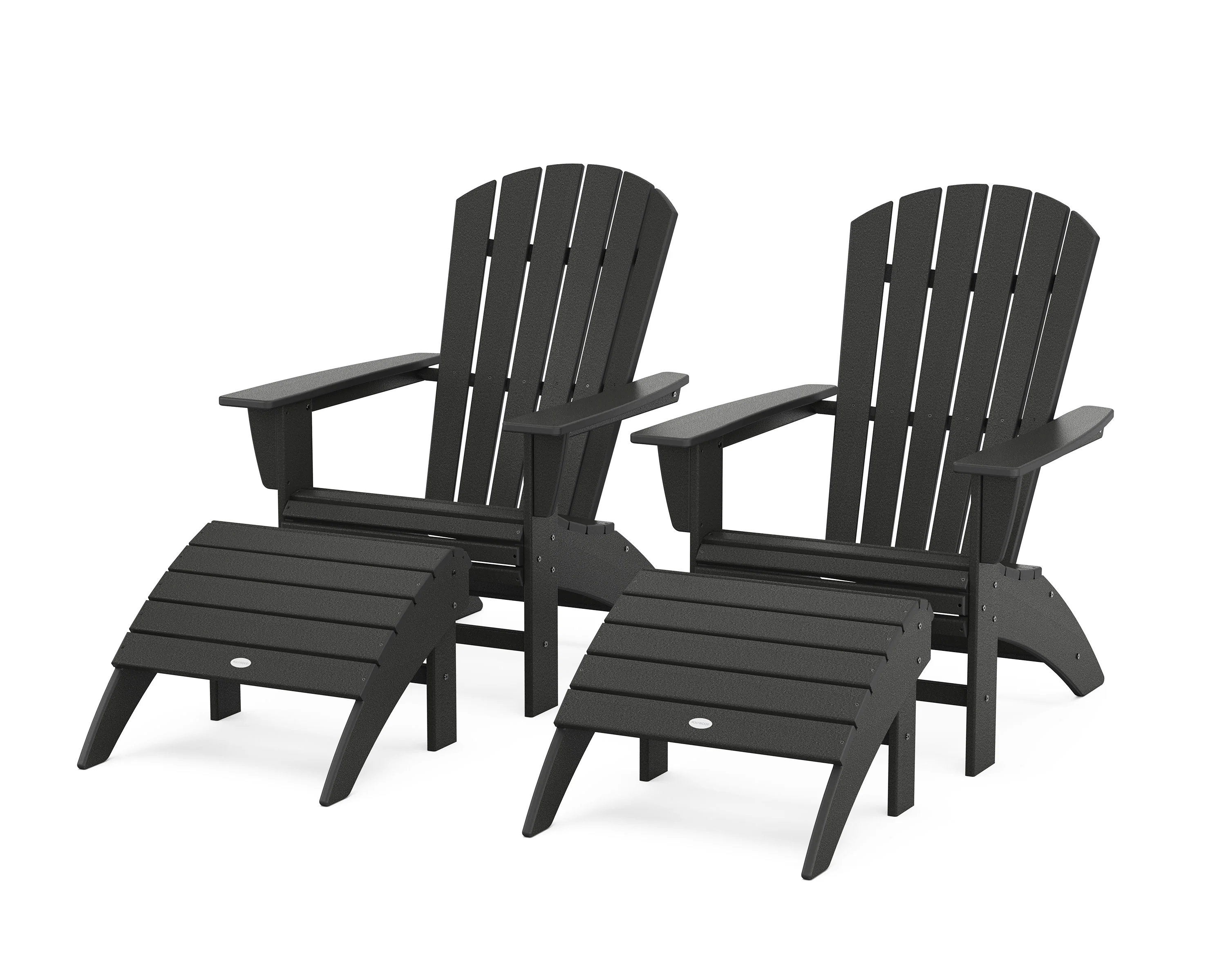 Nautical Curveback Adirondack Chair 4-Piece Set with Ottomans - Image 6