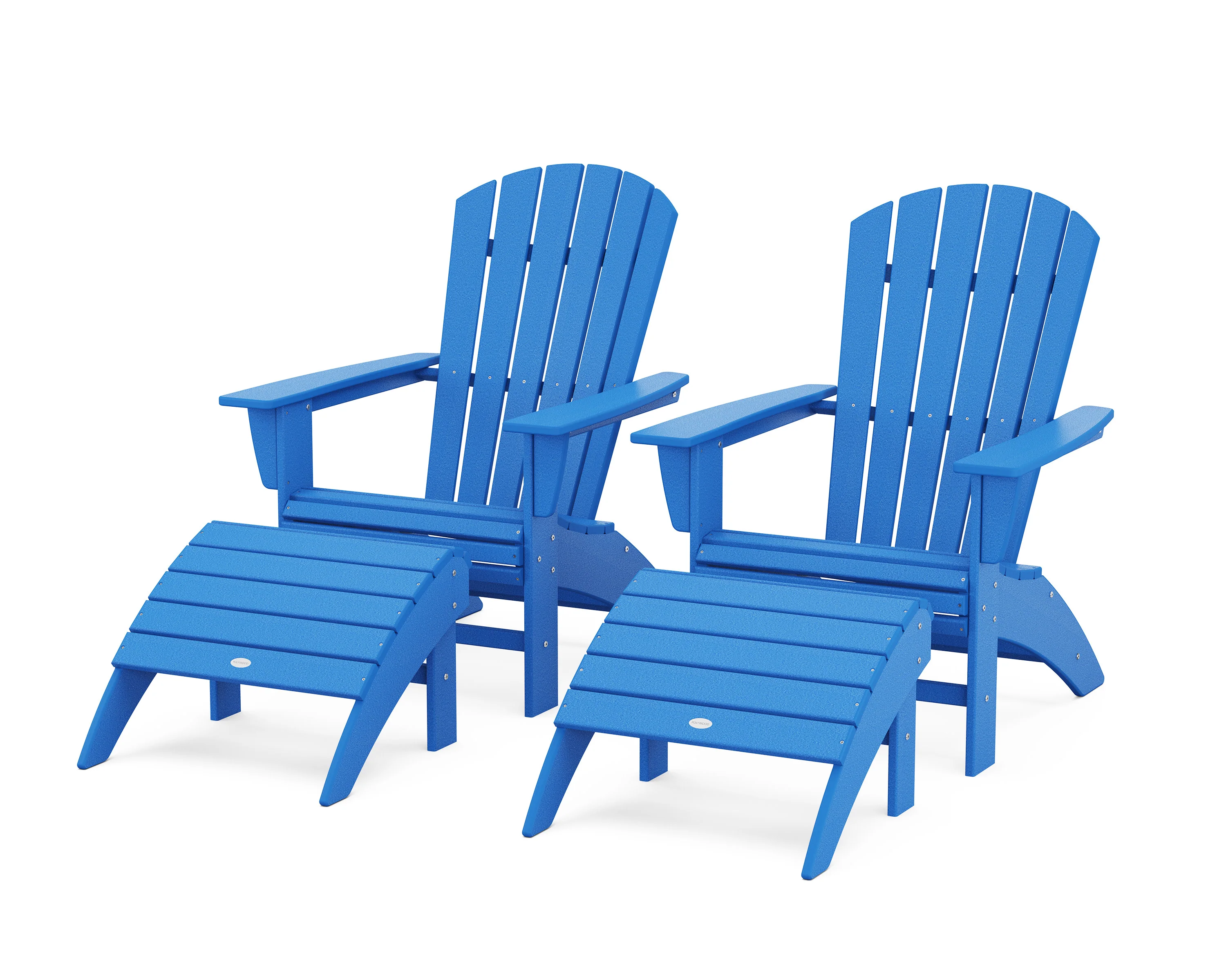 Nautical Curveback Adirondack Chair 4-Piece Set with Ottomans - Image 7