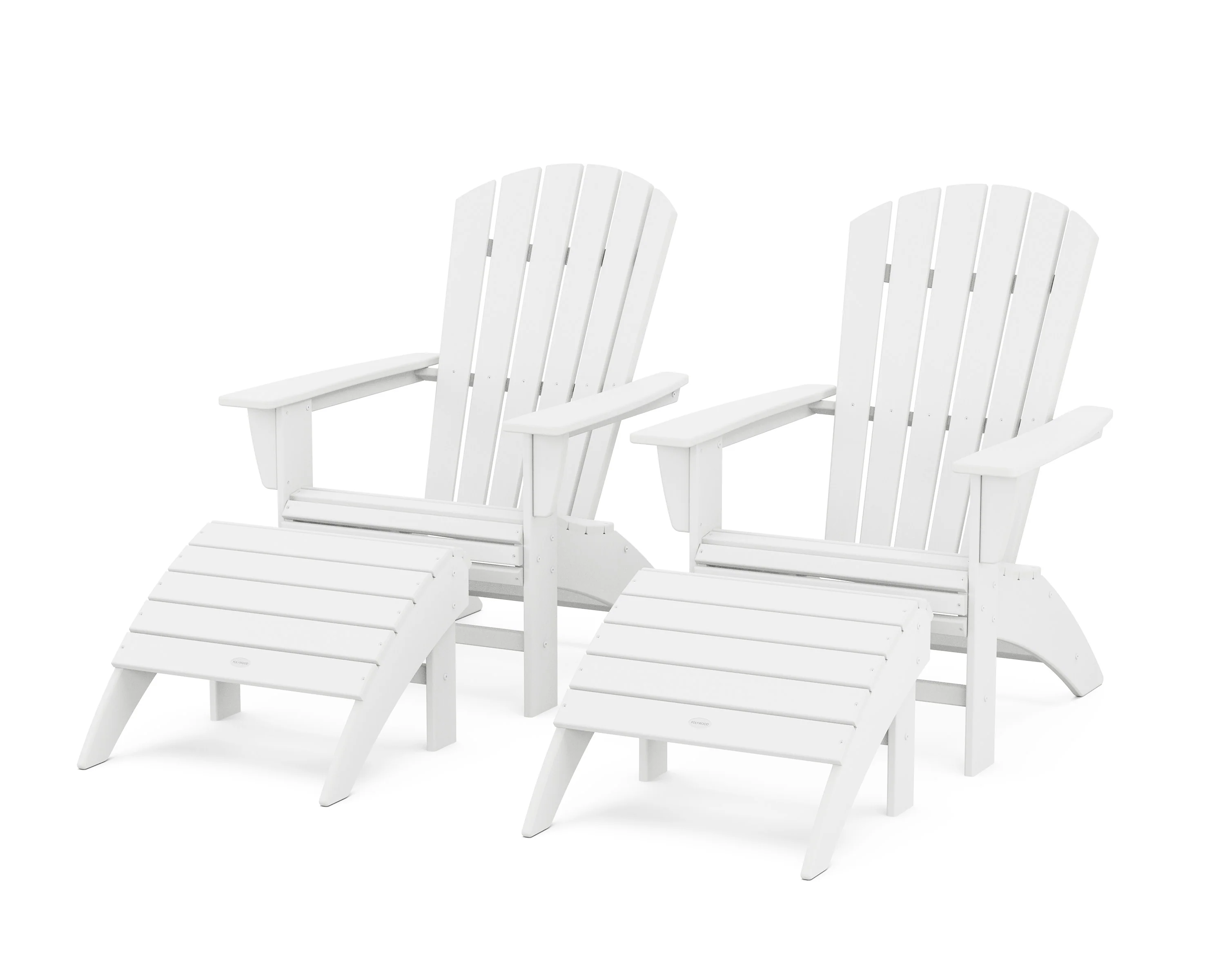 Nautical Curveback Adirondack Chair 4-Piece Set with Ottomans - Image 8