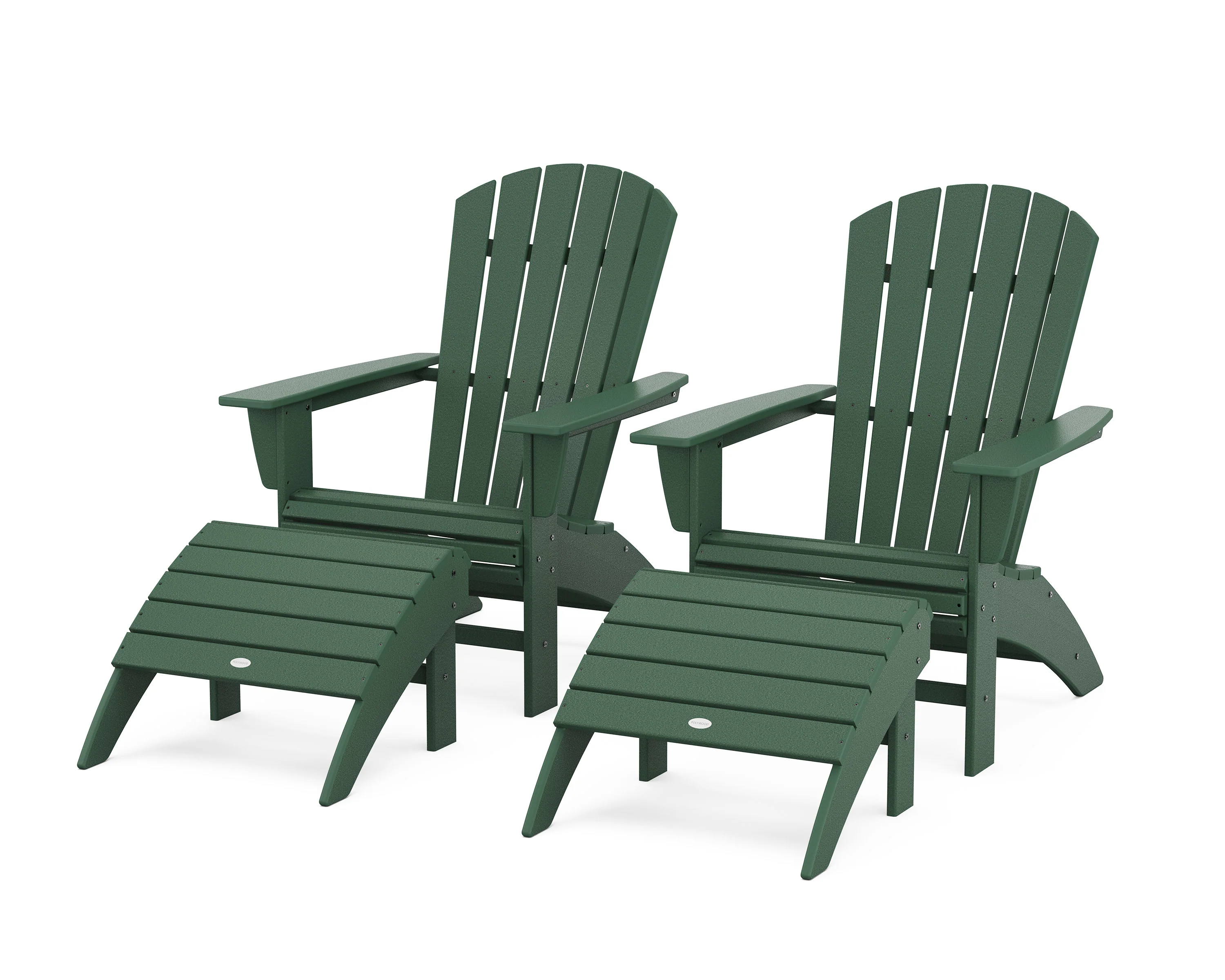 Nautical Curveback Adirondack Chair 4-Piece Set with Ottomans - Image 9