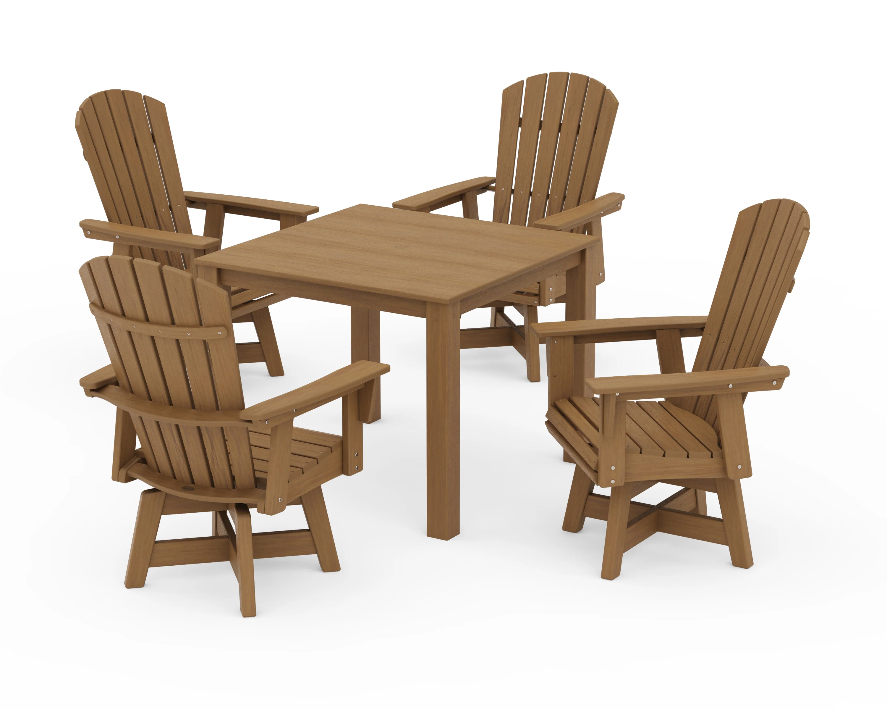 Nautical Curveback Adirondack Swivel 5-Piece Parsons Dining Set - Image 12
