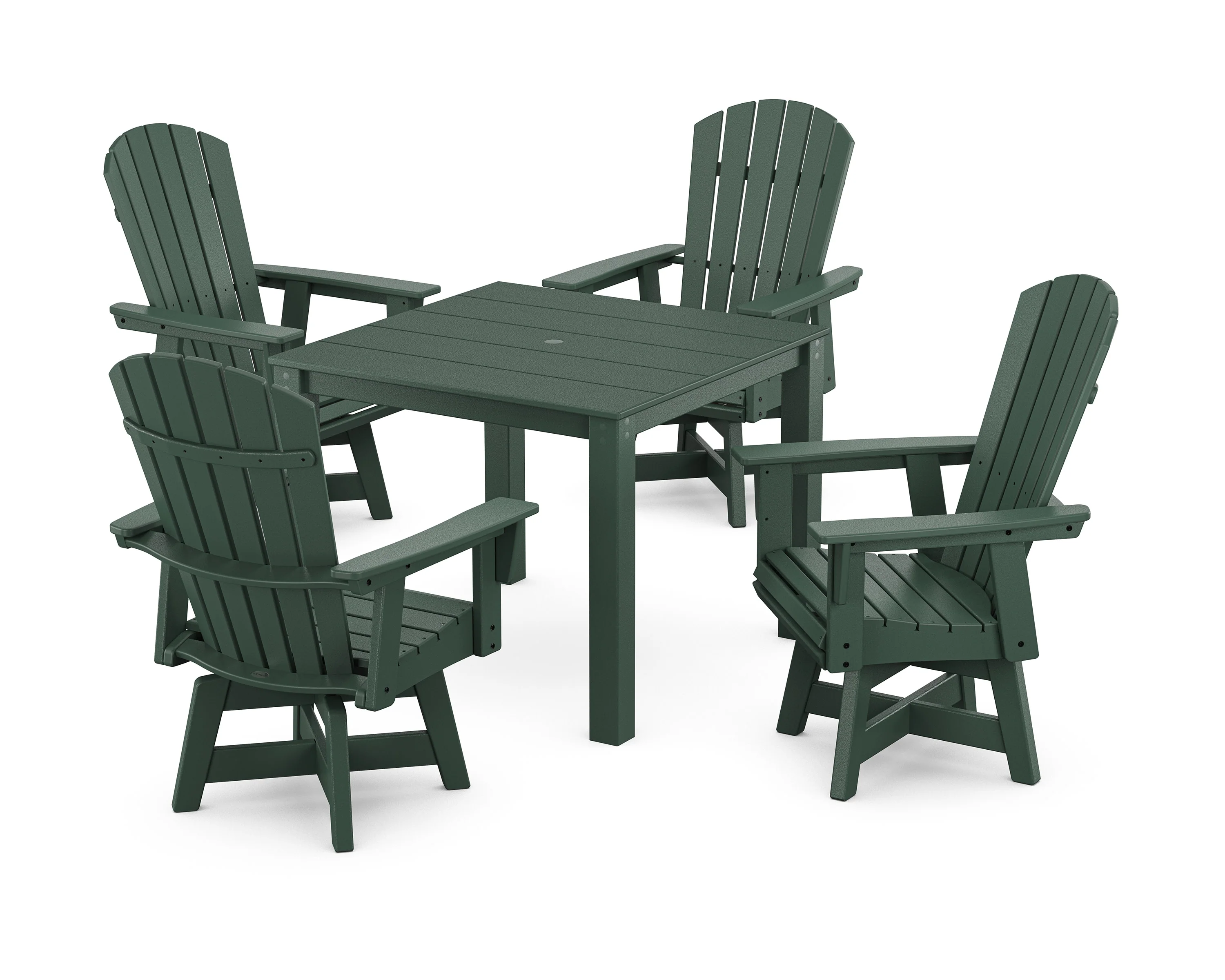 Nautical Curveback Adirondack Swivel 5-Piece Parsons Dining Set - Image 4