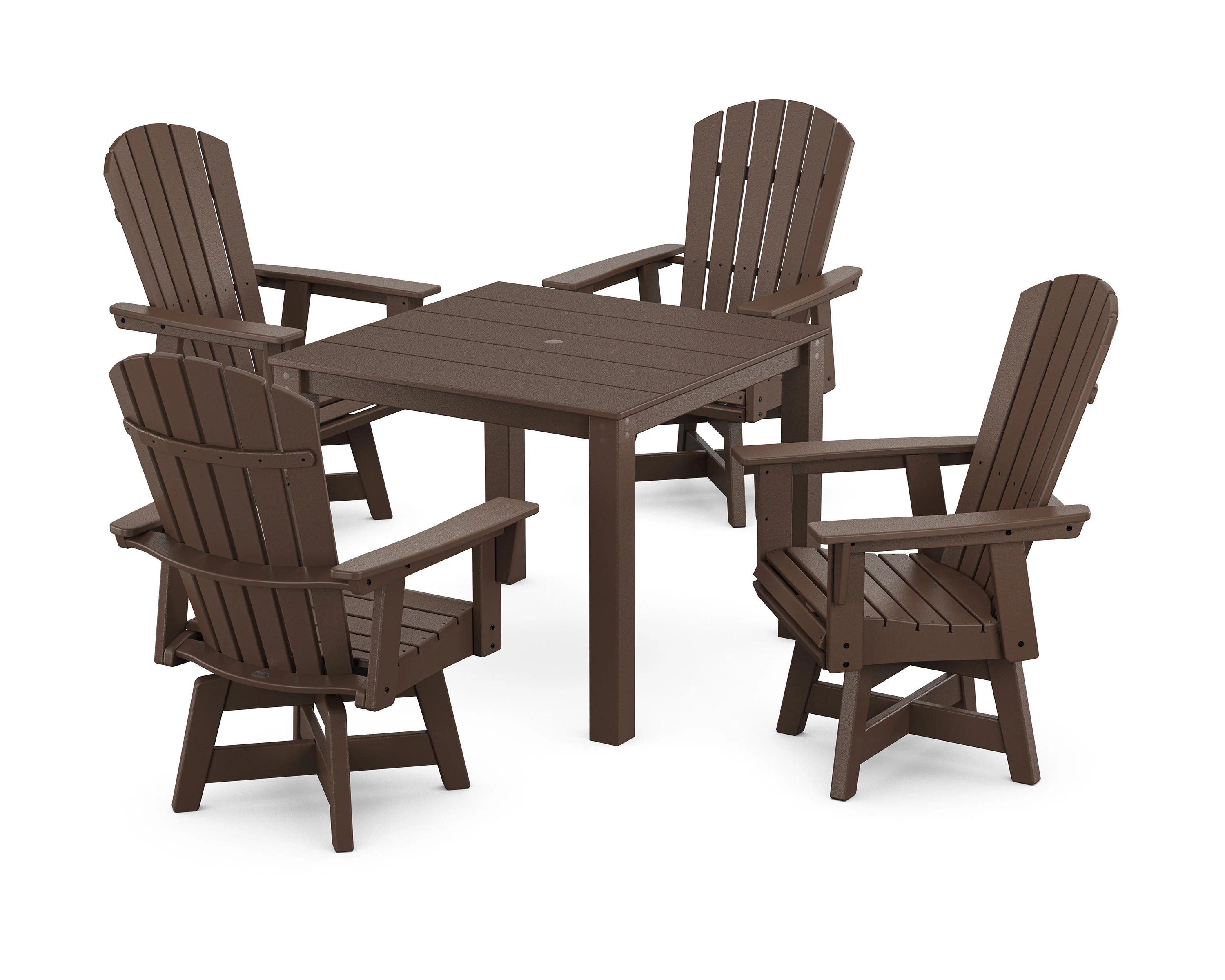 Nautical Curveback Adirondack Swivel 5-Piece Parsons Dining Set - Image 5