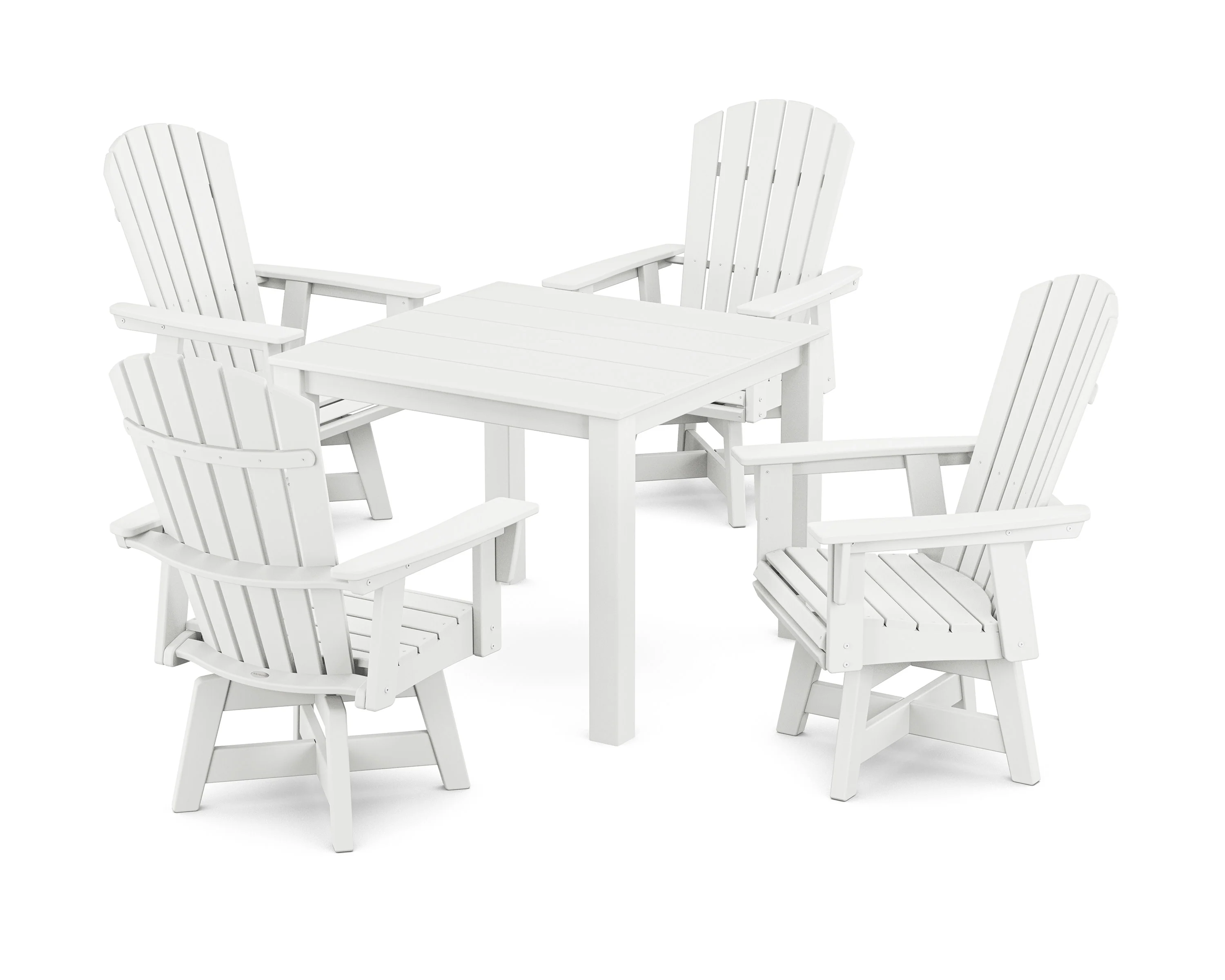 Nautical Curveback Adirondack Swivel 5-Piece Parsons Dining Set - Image 6