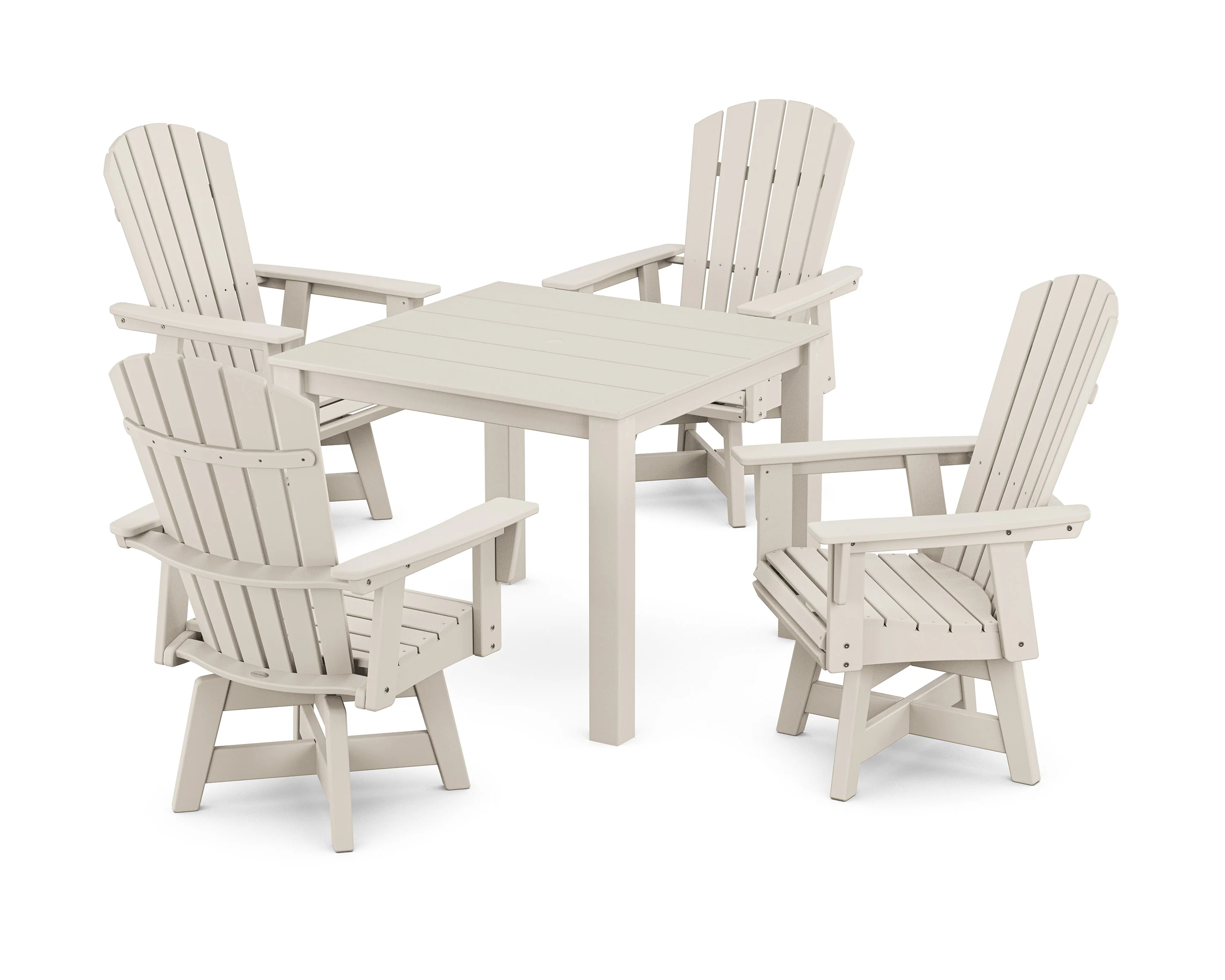 Nautical Curveback Adirondack Swivel 5-Piece Parsons Dining Set - Image 7