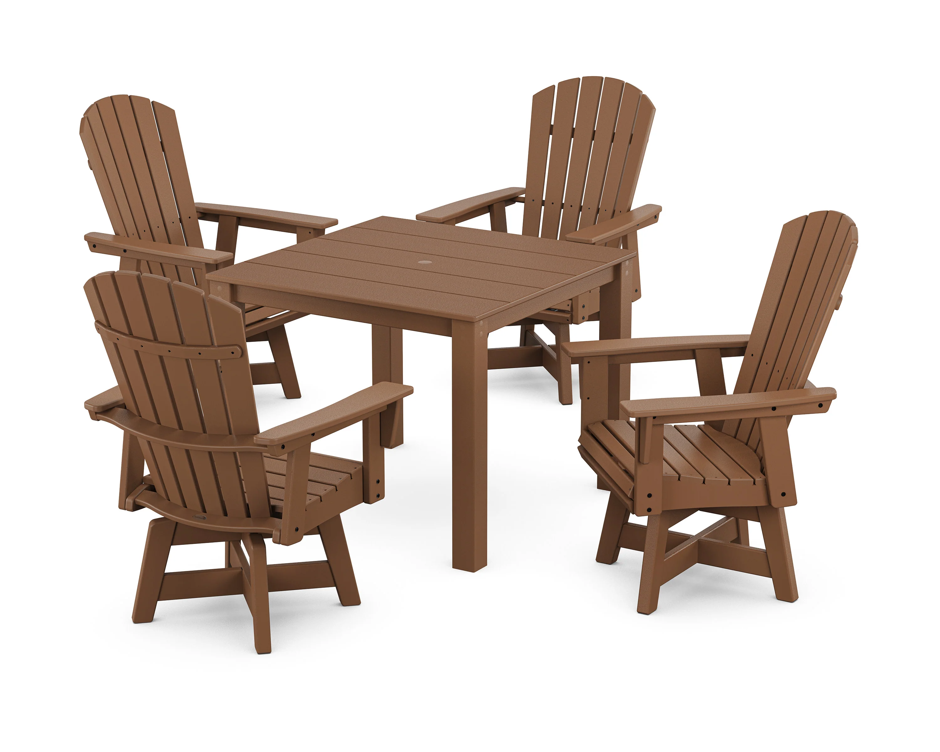 Nautical Curveback Adirondack Swivel 5-Piece Parsons Dining Set - Image 8