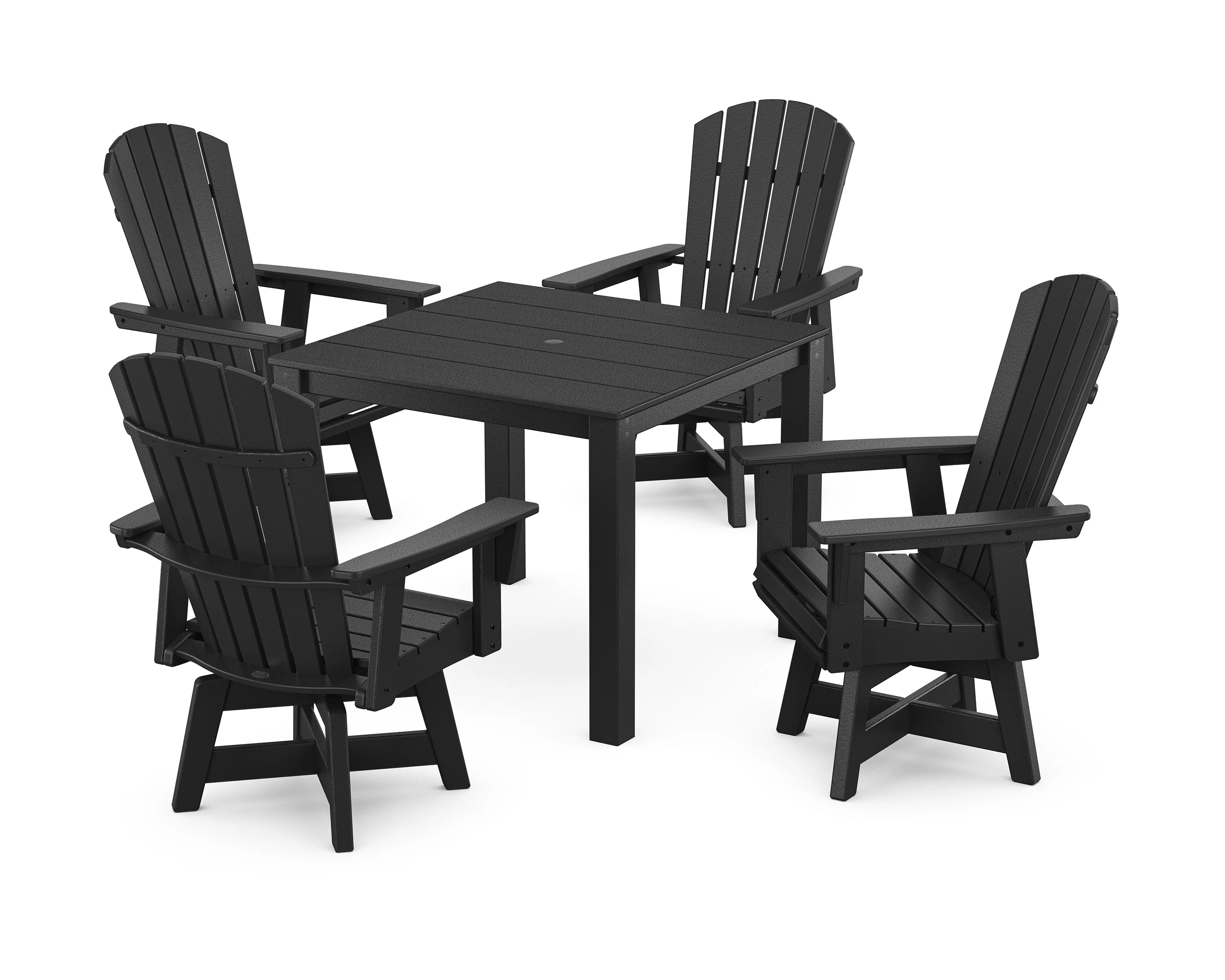 Nautical Curveback Adirondack Swivel 5-Piece Parsons Dining Set - Image 9
