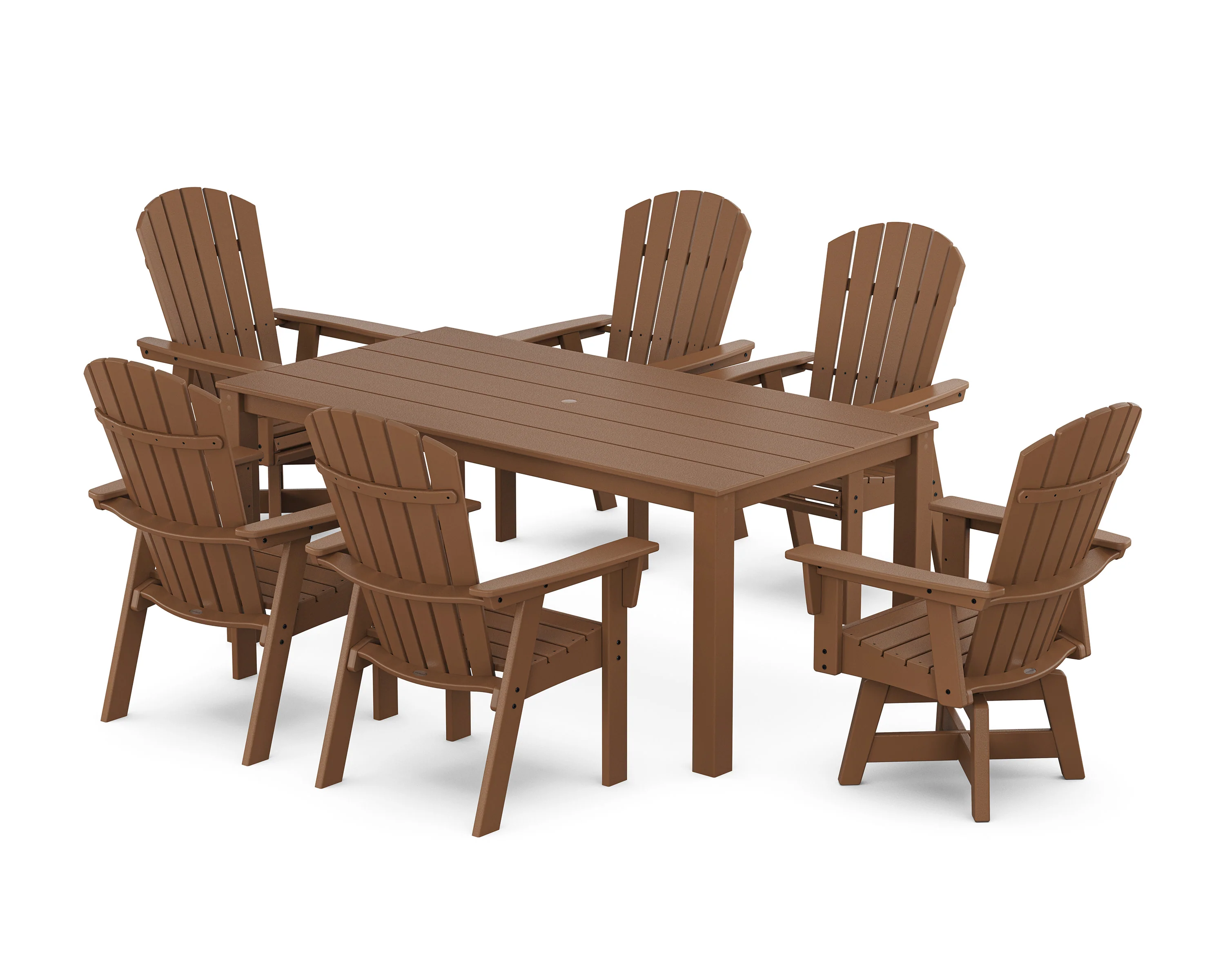 Nautical Curveback Adirondack Swivel 7-Piece Parsons Dining Set - Image 7