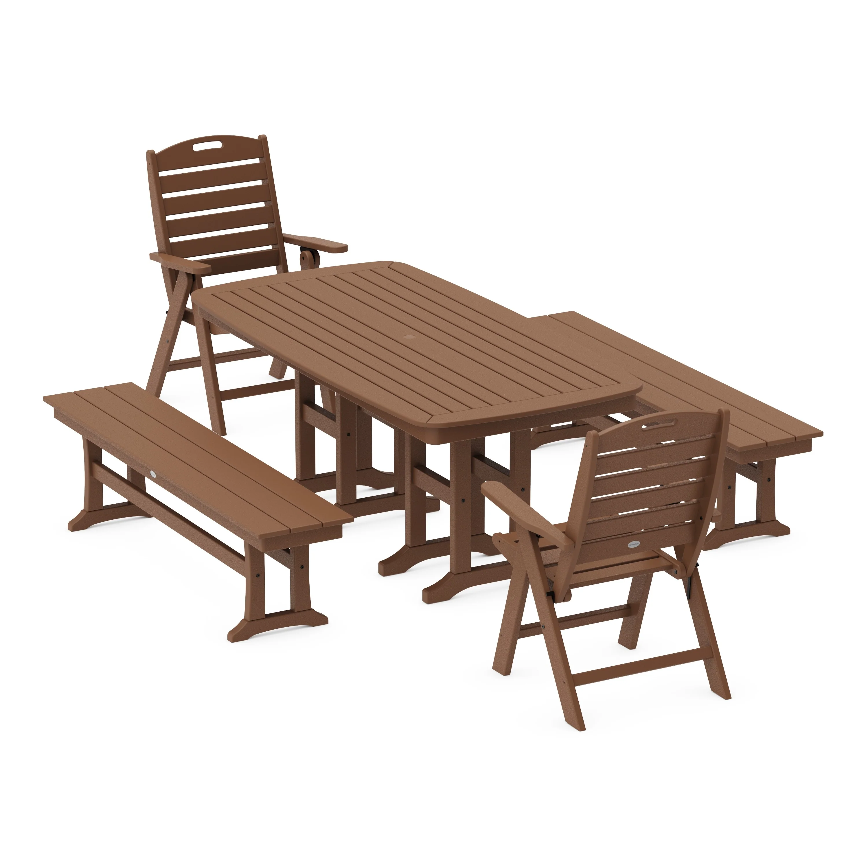 Nautical Highback 5-Piece Dining Set with Benches - Image 11