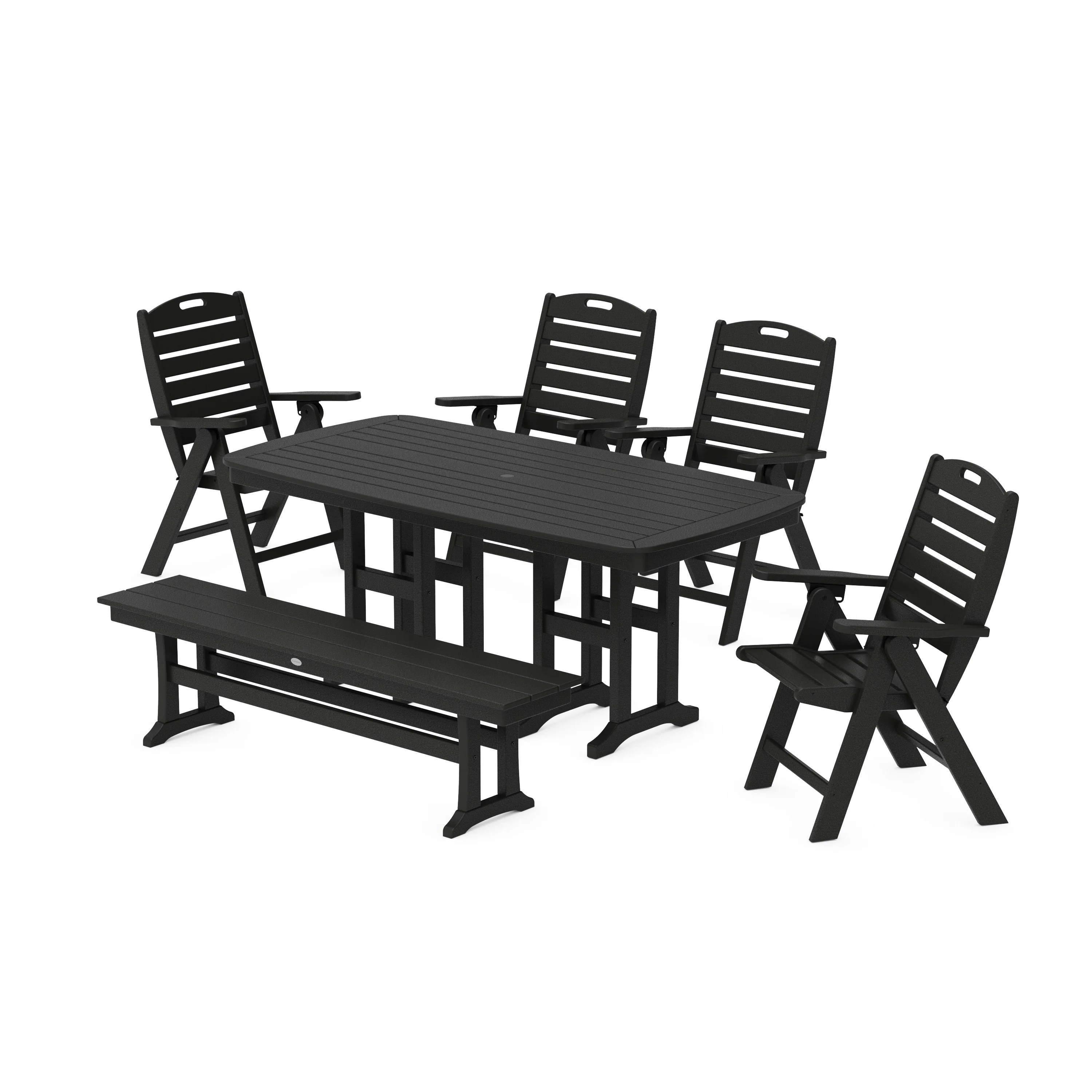 Nautical Highback 6-Piece Dining Set with Bench - Image 9