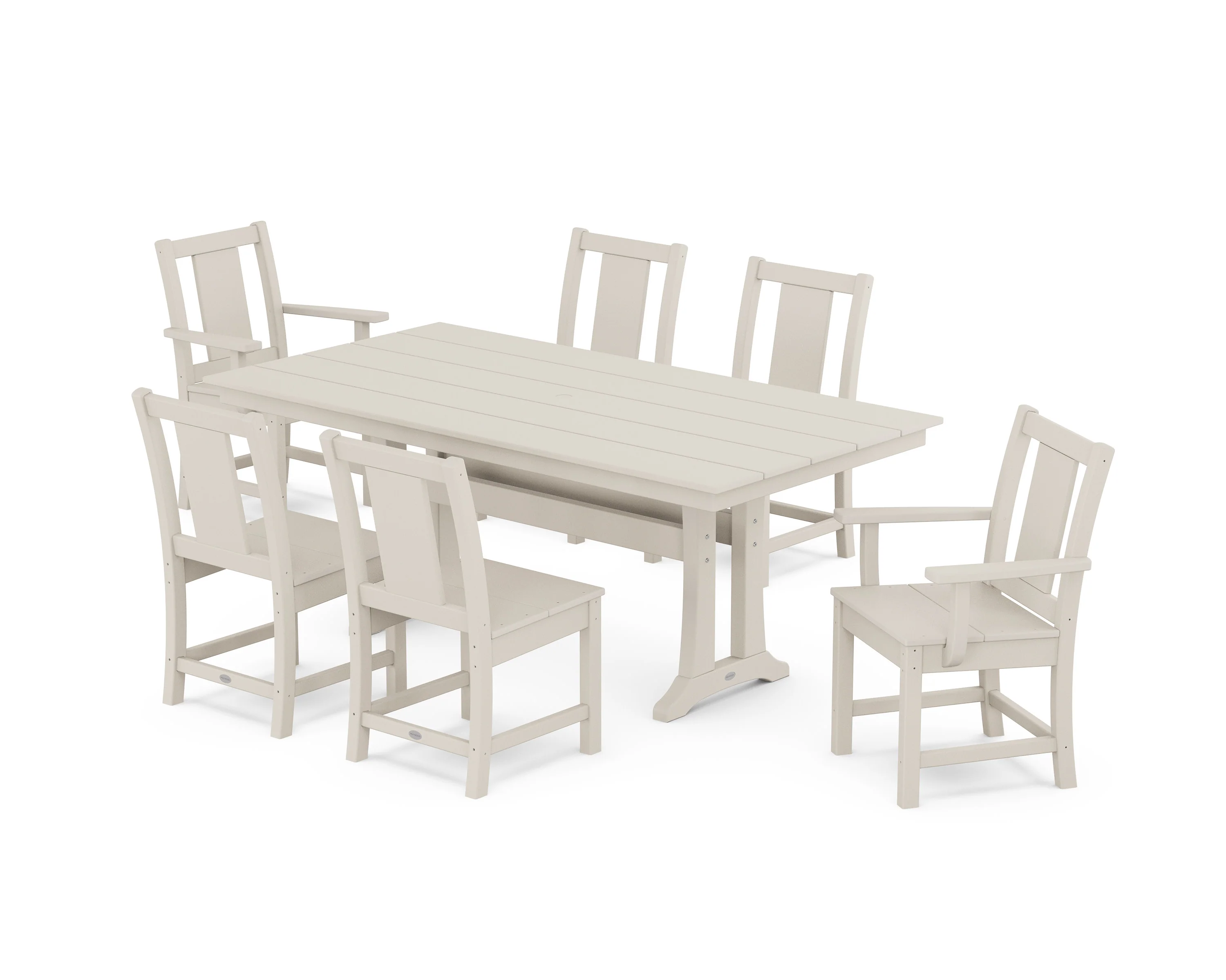 Prairie 7-Piece Farmhouse Dining Set with Trestle Legs - Image 8