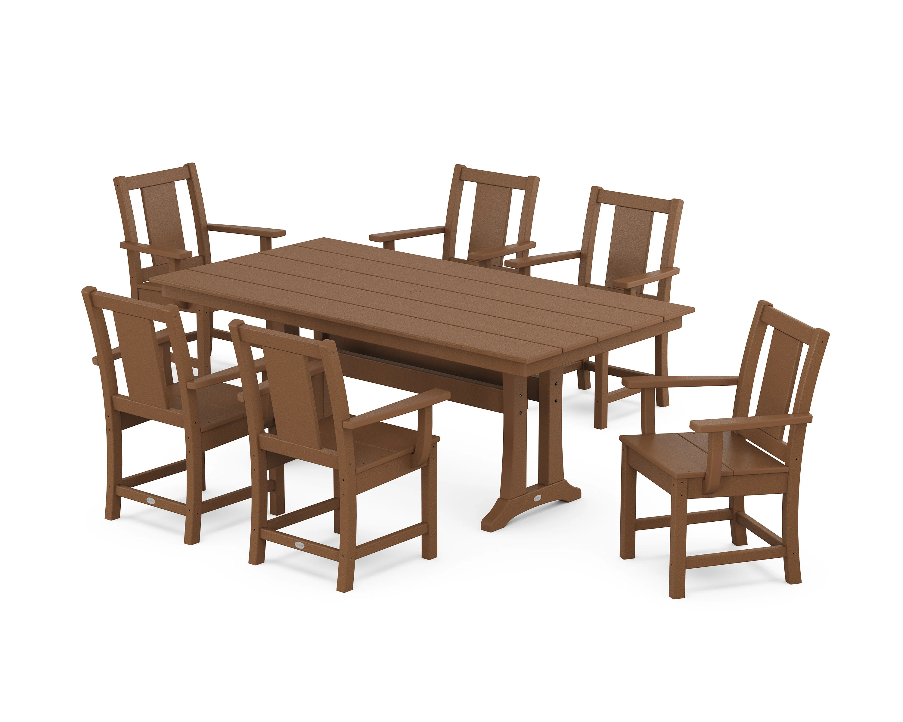 Prairie Arm Chair 7-Piece Farmhouse Dining Set with Trestle Legs - Image 5