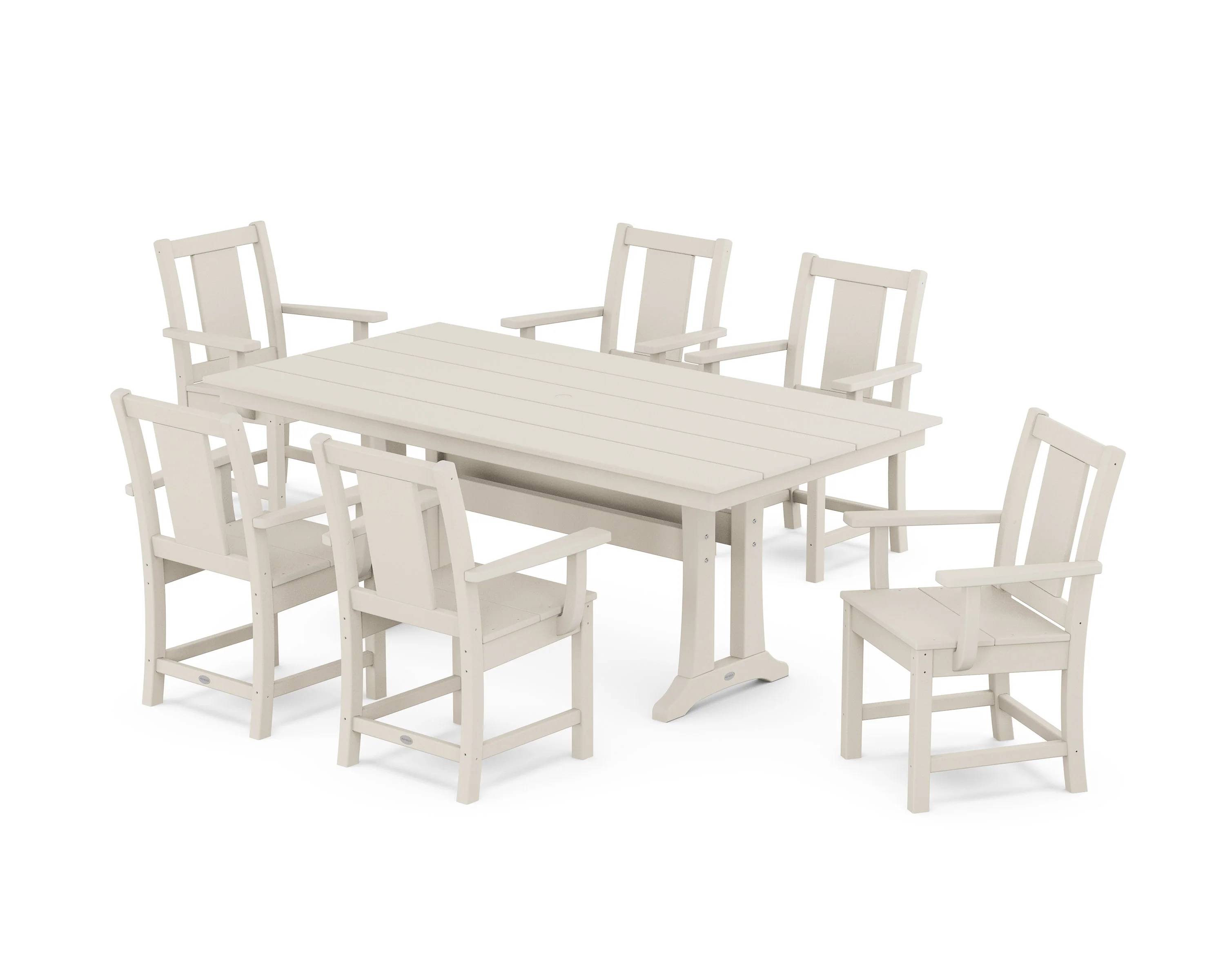 Prairie Arm Chair 7-Piece Farmhouse Dining Set with Trestle Legs - Image 9