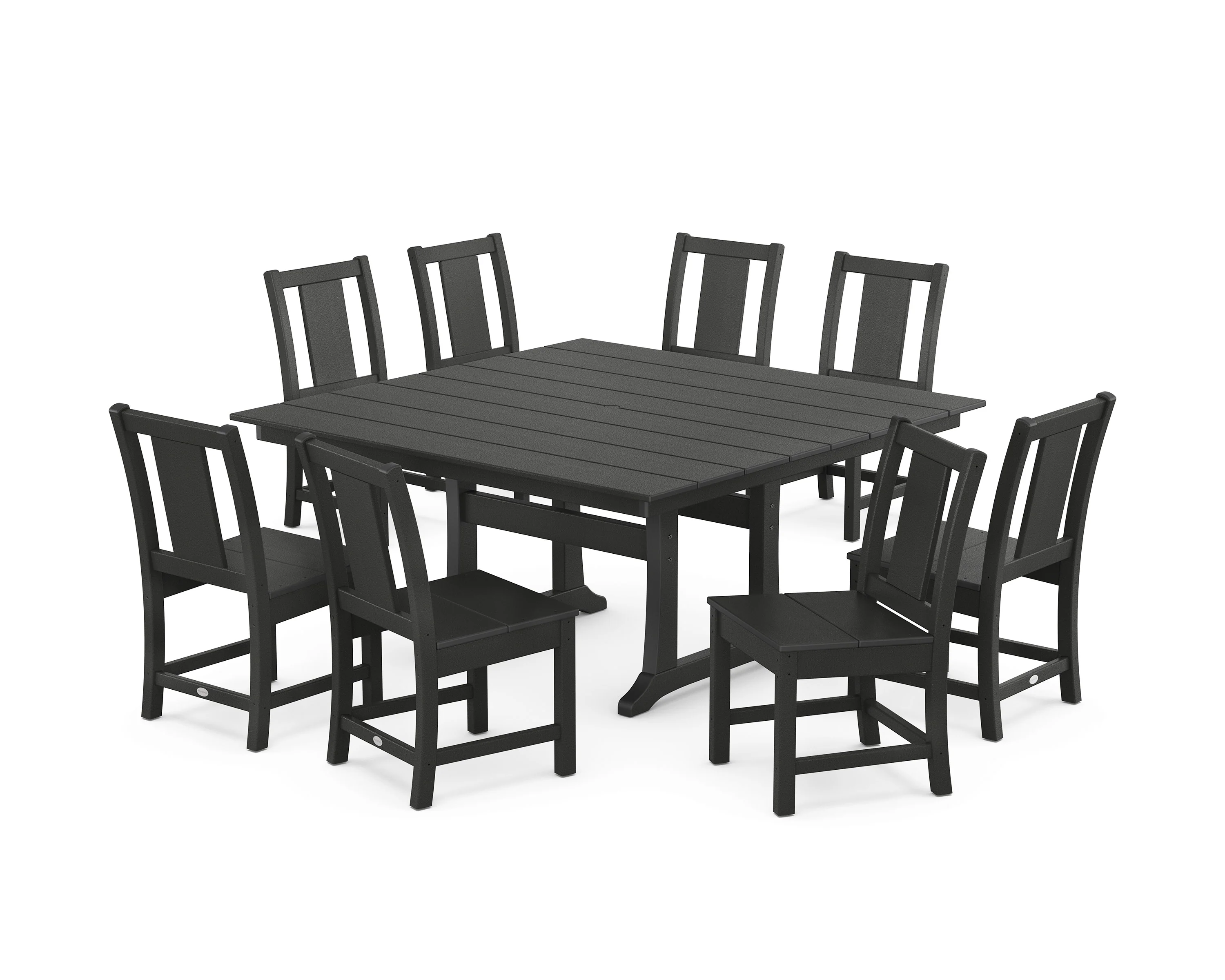 Prairie Side Chair 9-Piece Square Farmhouse Dining Set with Trestle Legs - Image 5