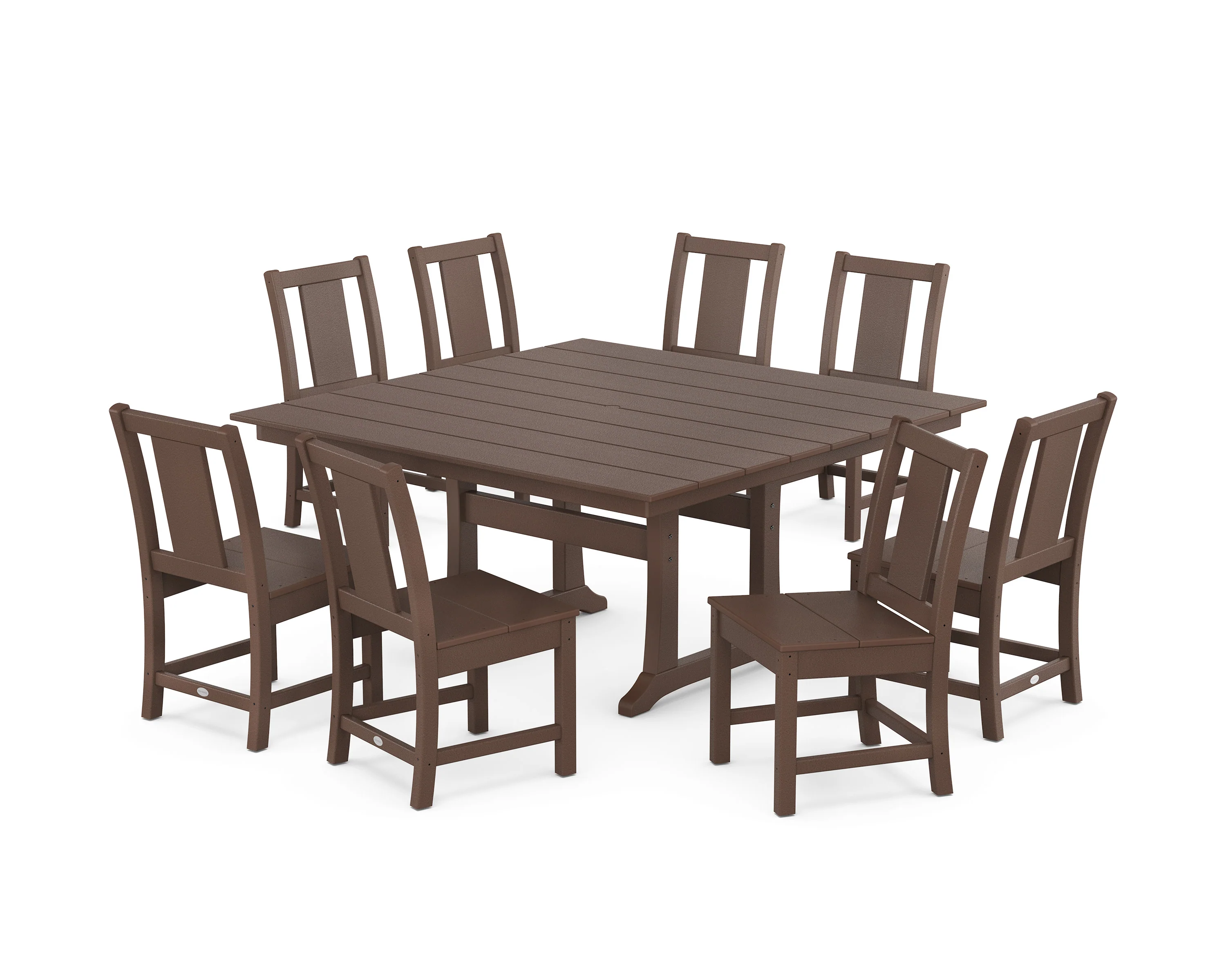 Prairie Side Chair 9-Piece Square Farmhouse Dining Set with Trestle Legs - Image 7
