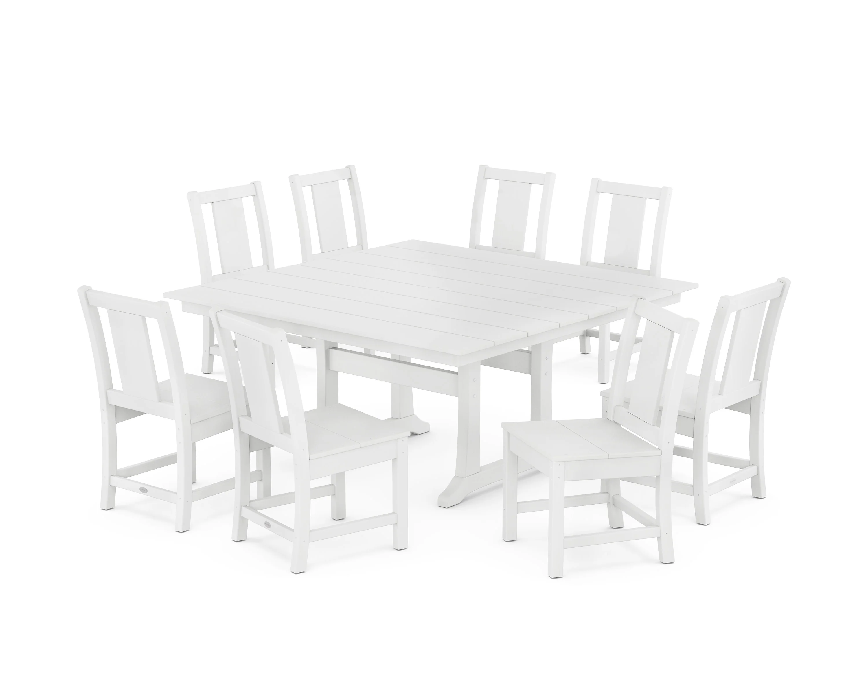 Prairie Side Chair 9-Piece Square Farmhouse Dining Set with Trestle Legs - Image 8