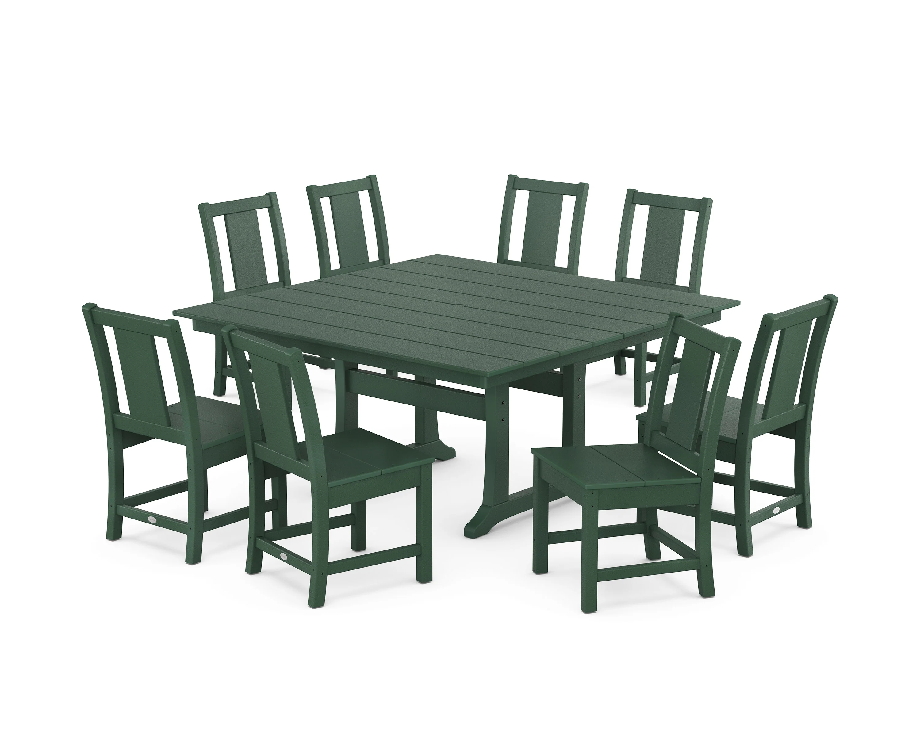 Prairie Side Chair 9-Piece Square Farmhouse Dining Set with Trestle Legs - Image 9