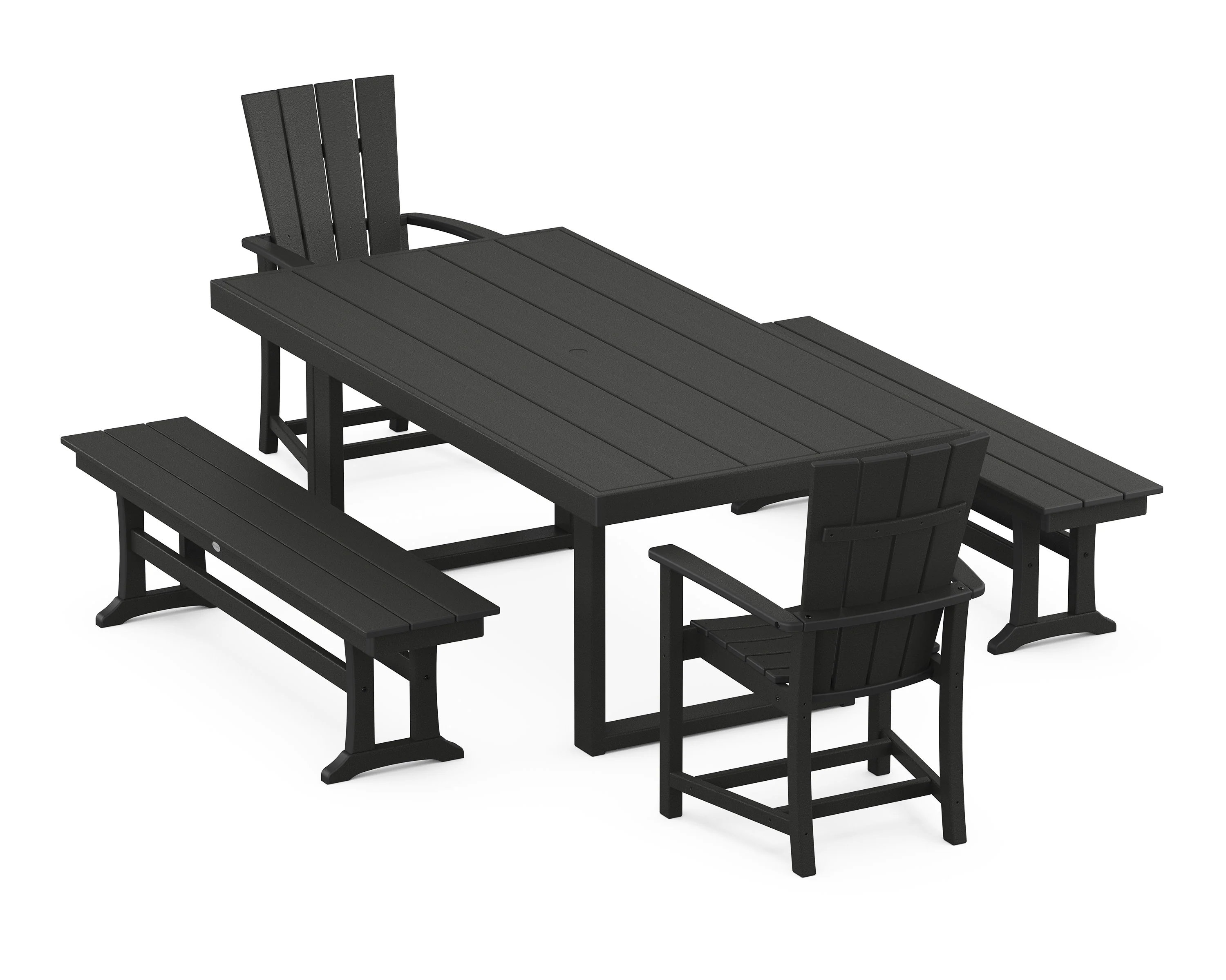 Quattro 5-Piece Dining Set with Benches - Image 5