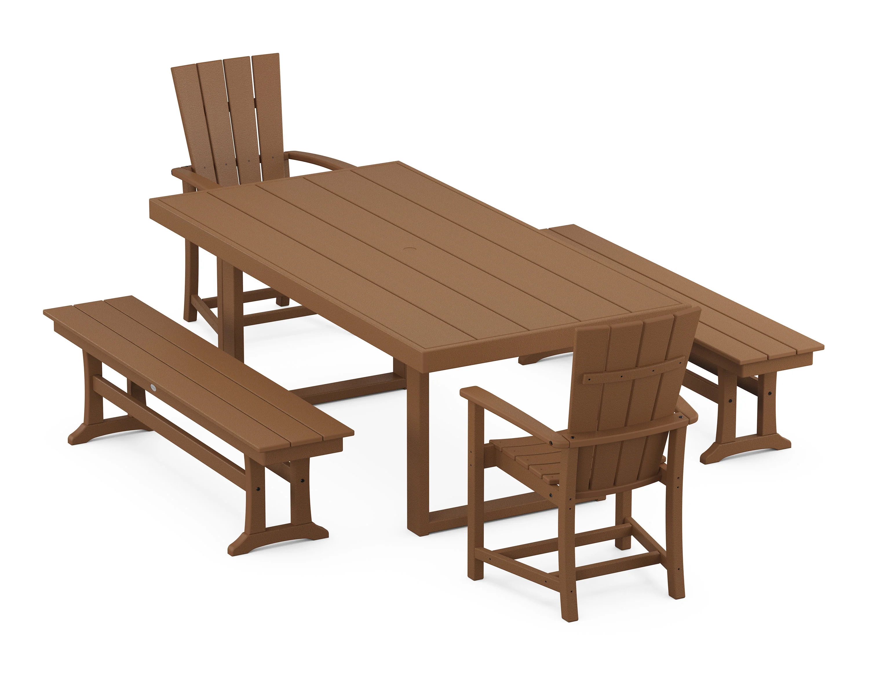 Quattro 5-Piece Dining Set with Benches - Image 6
