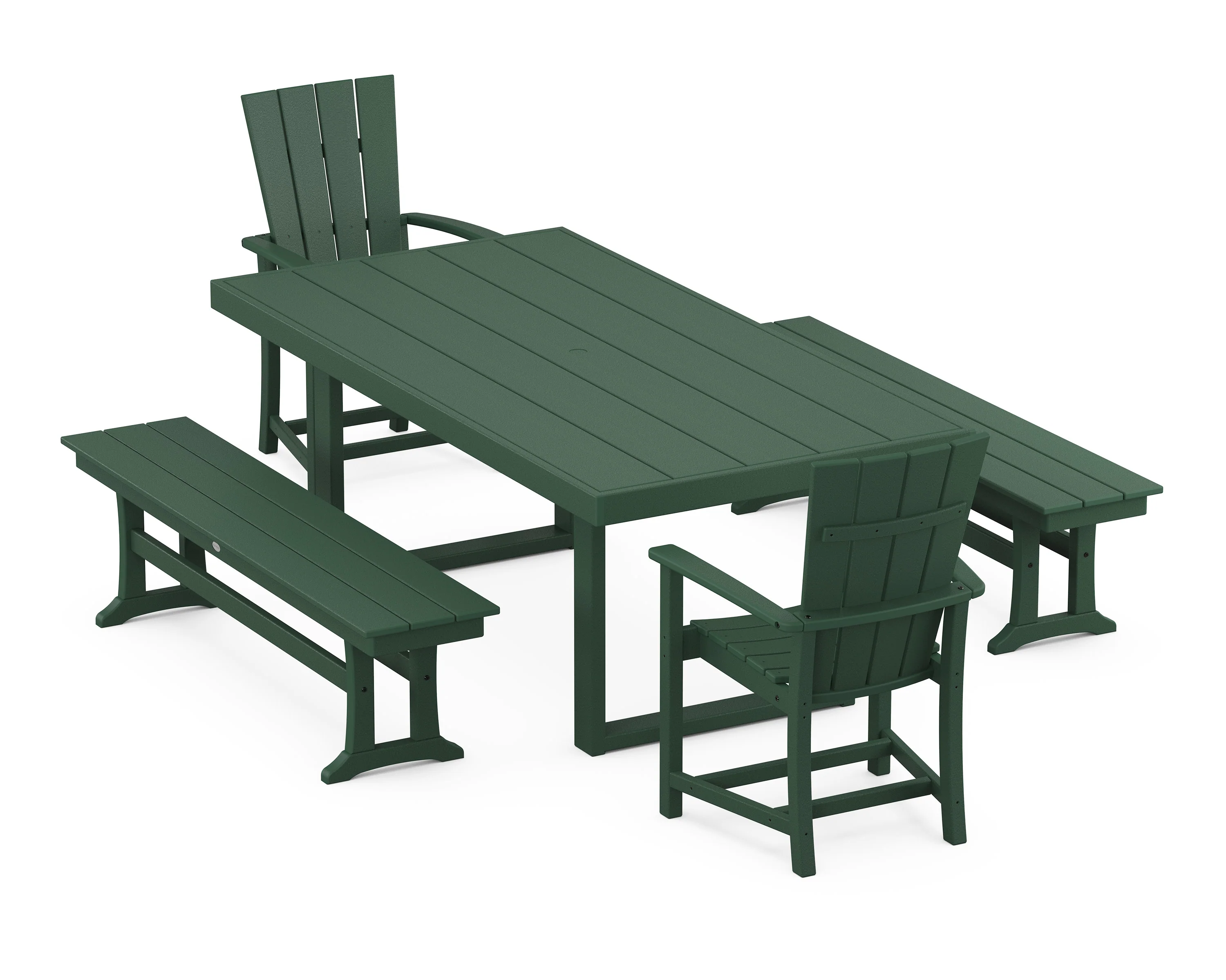Quattro 5-Piece Dining Set with Benches - Image 7