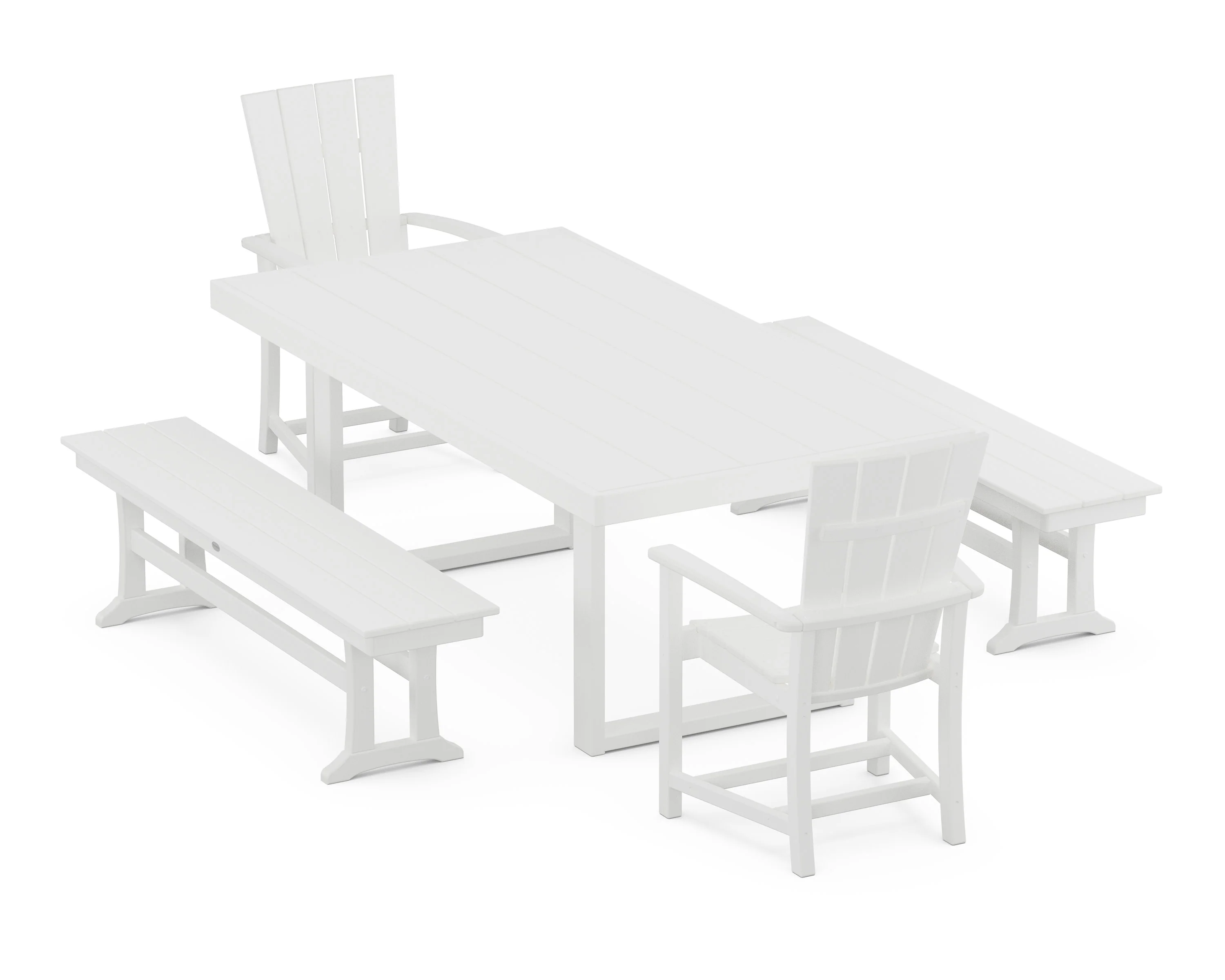 Quattro 5-Piece Dining Set with Benches - Image 9