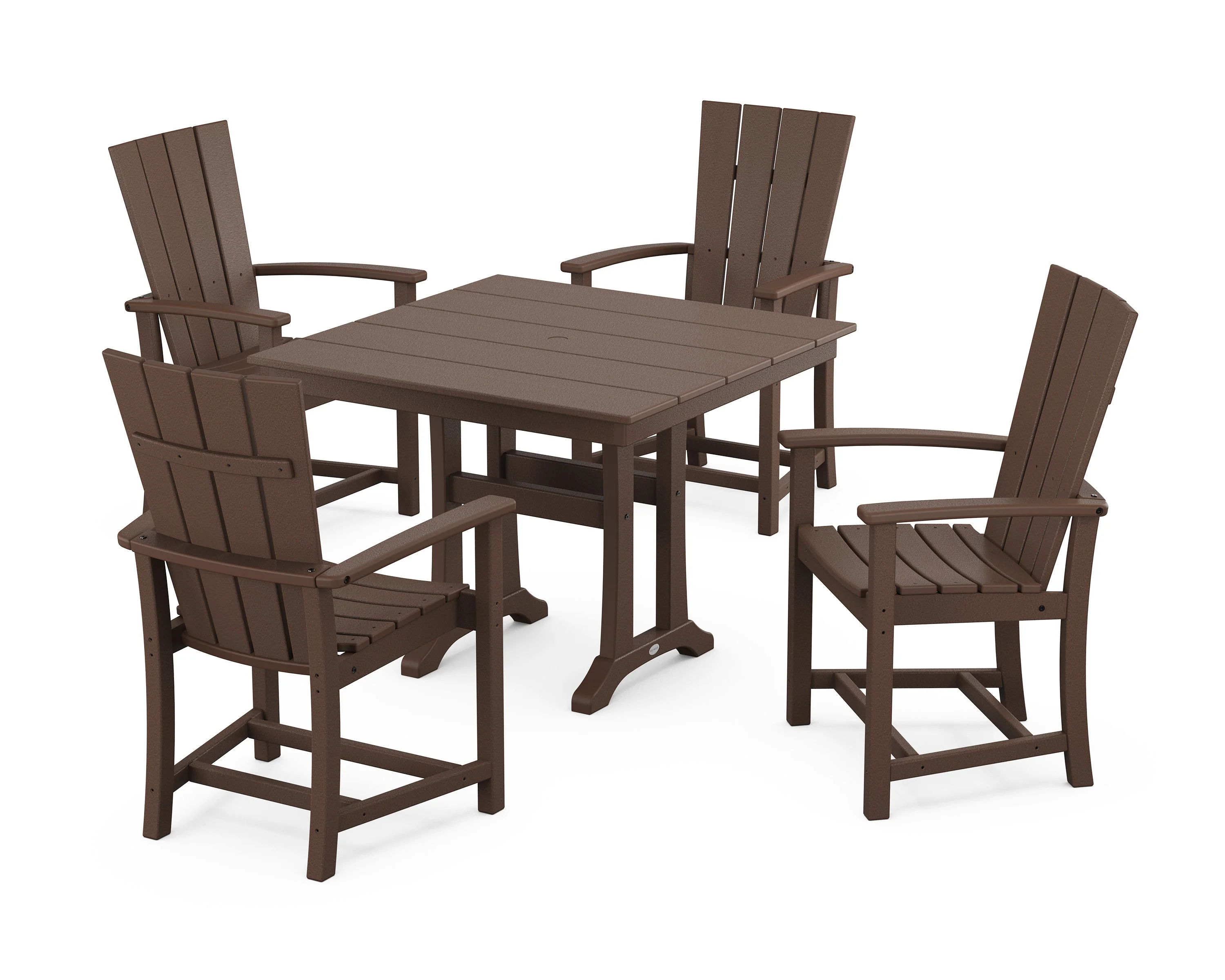 Quattro 5-Piece Farmhouse Dining Set With Trestle Legs - Image 10