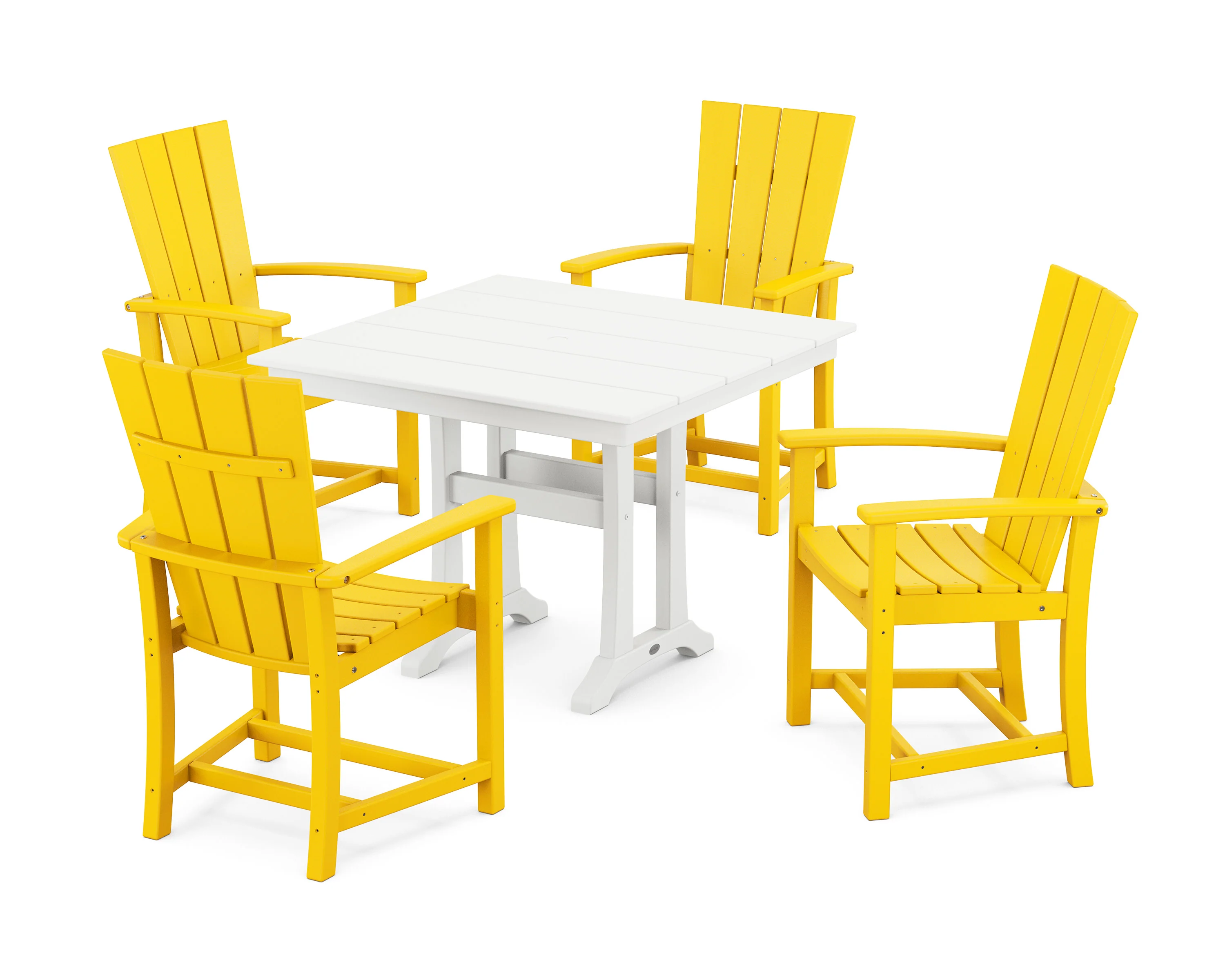 Quattro 5-Piece Farmhouse Dining Set With Trestle Legs - Image 12