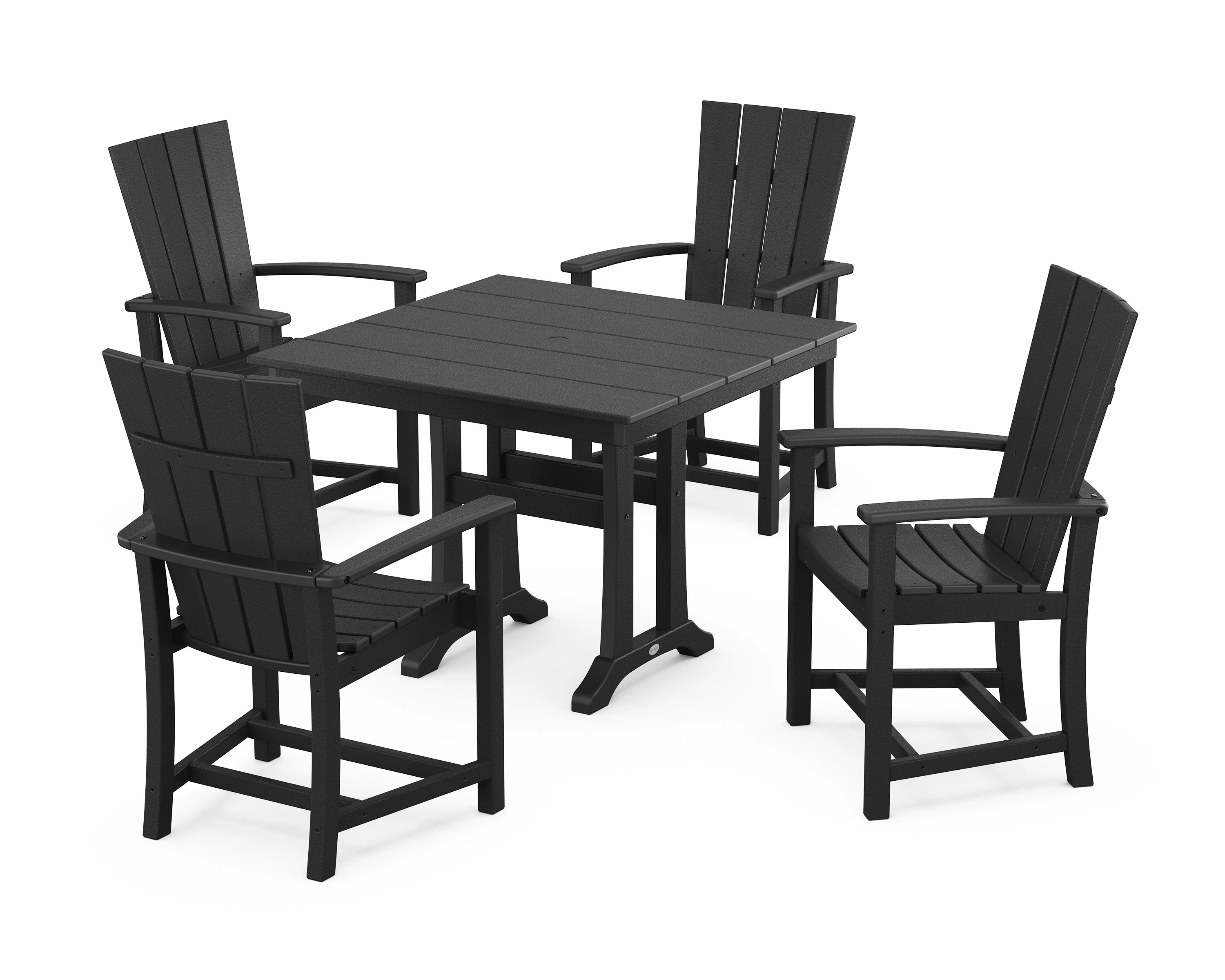 Quattro 5-Piece Farmhouse Dining Set With Trestle Legs - Image 14