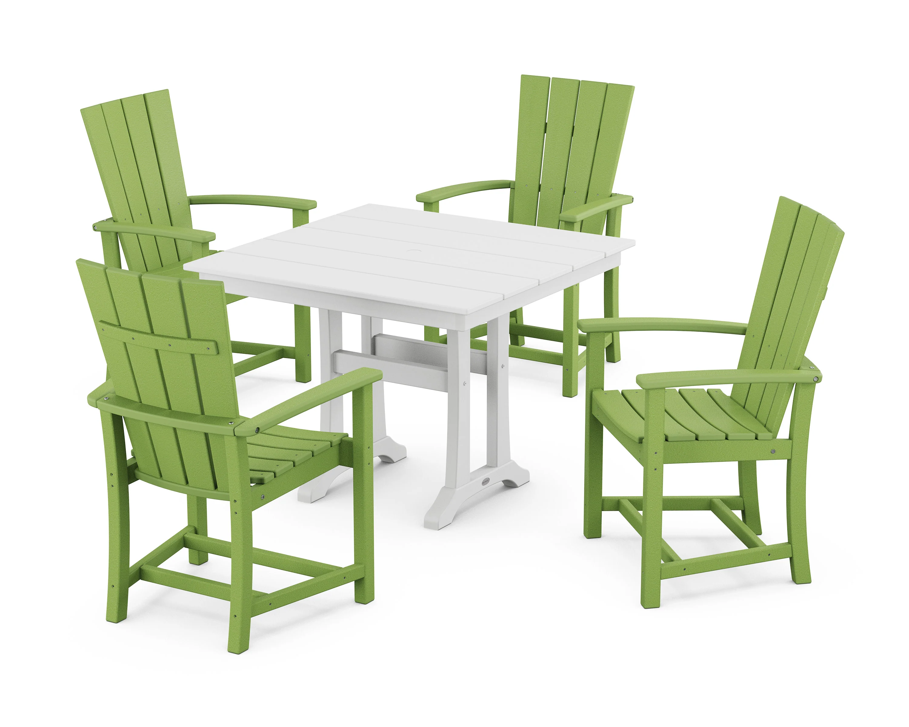 Quattro 5-Piece Farmhouse Dining Set With Trestle Legs - Image 5