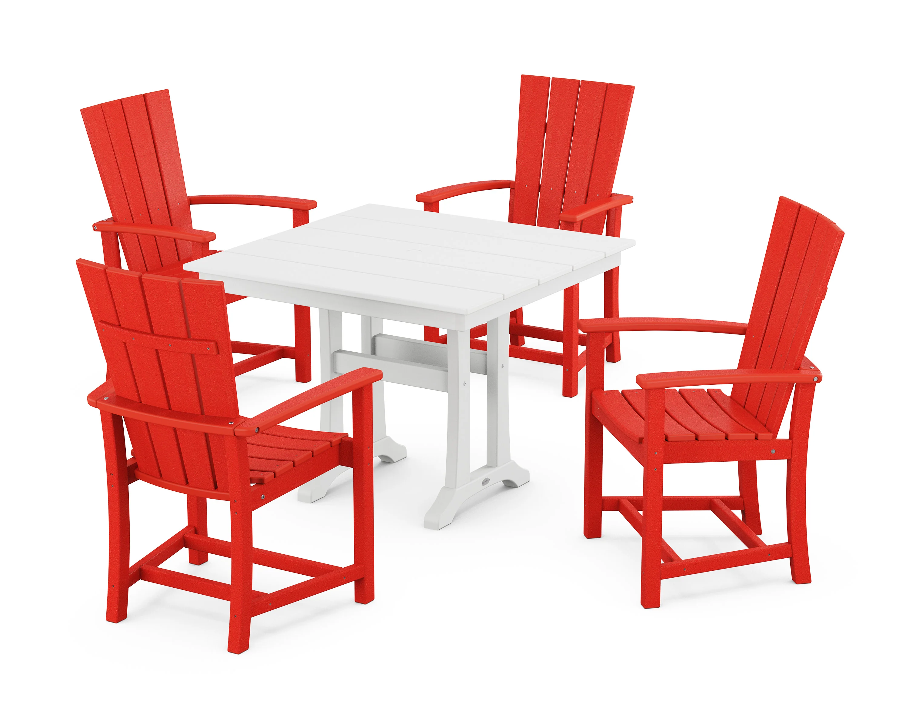 Quattro 5-Piece Farmhouse Dining Set With Trestle Legs - Image 6