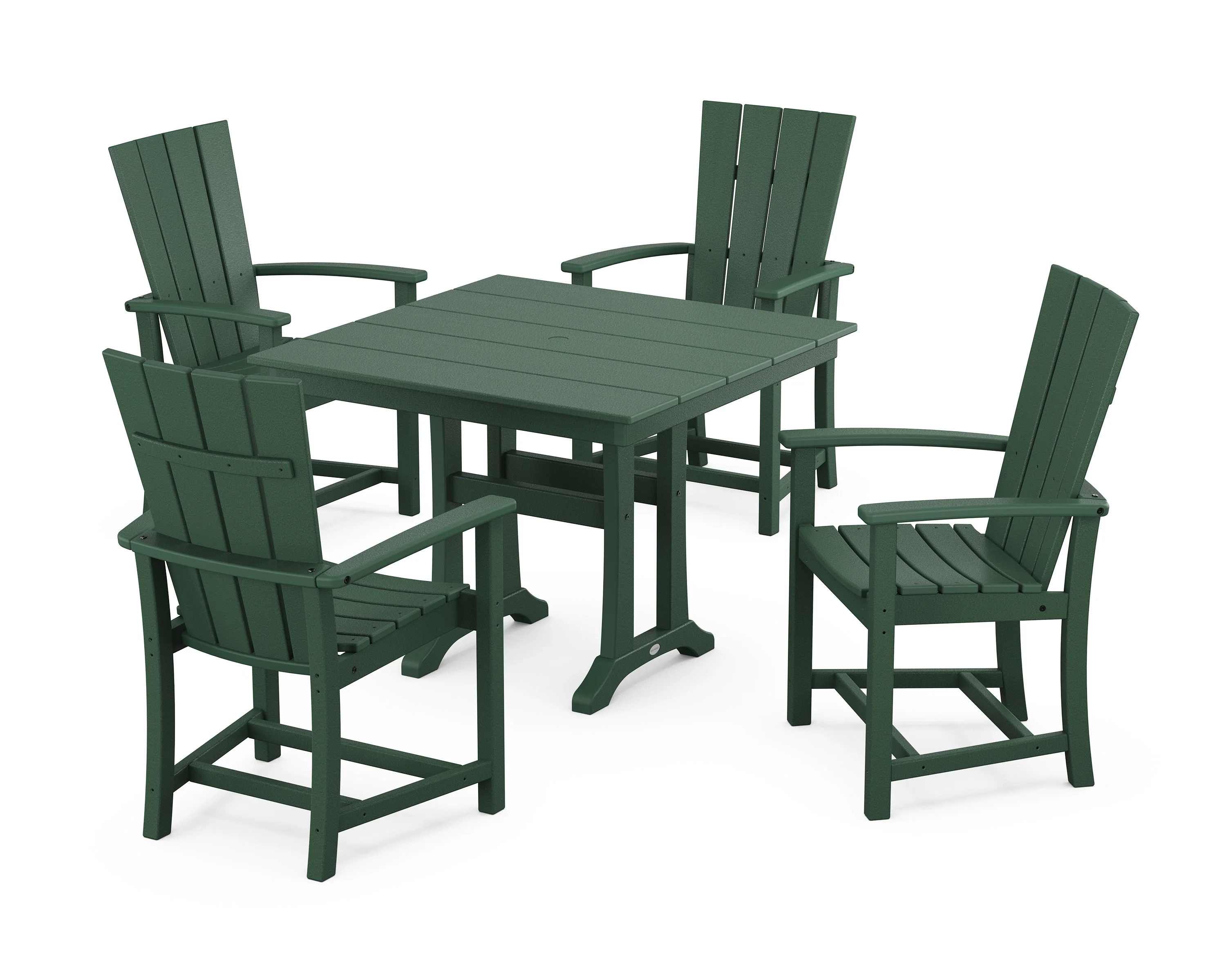 Quattro 5-Piece Farmhouse Dining Set With Trestle Legs - Image 7