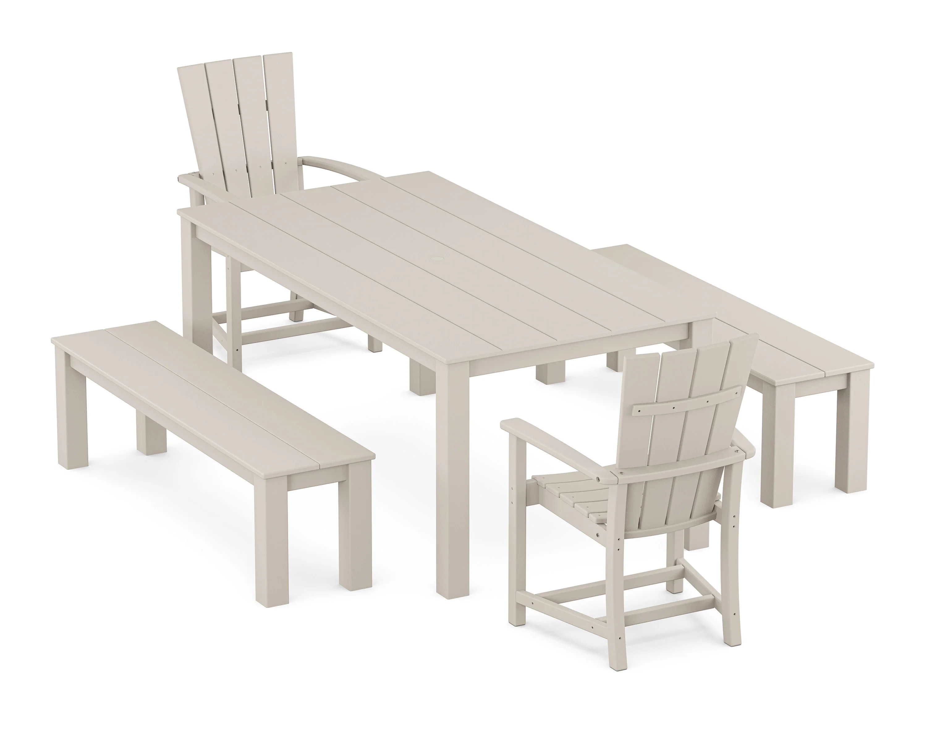 Quattro 5-Piece Parsons Dining Set with Benches - Image 5