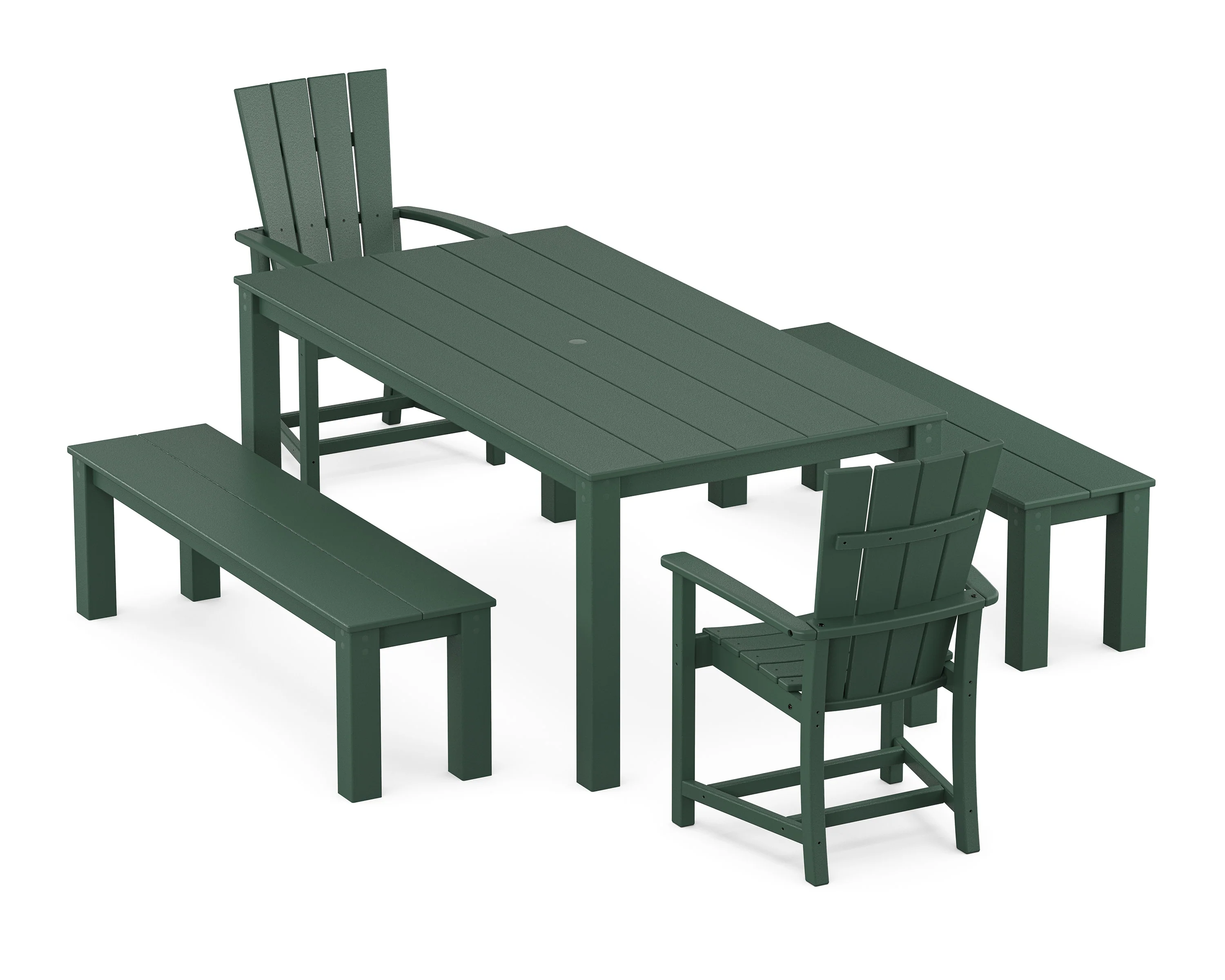Quattro 5-Piece Parsons Dining Set with Benches - Image 6