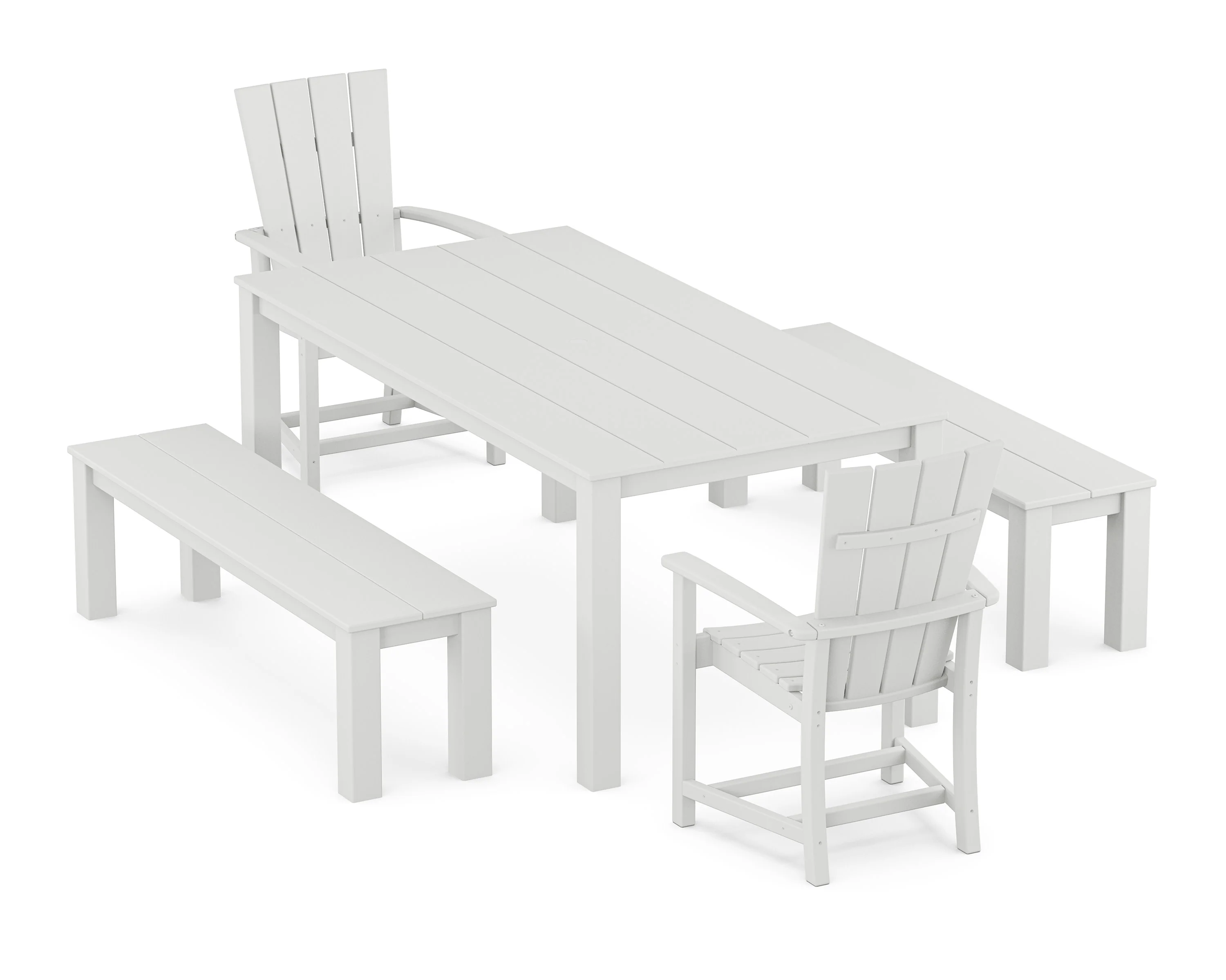 Quattro 5-Piece Parsons Dining Set with Benches - Image 8