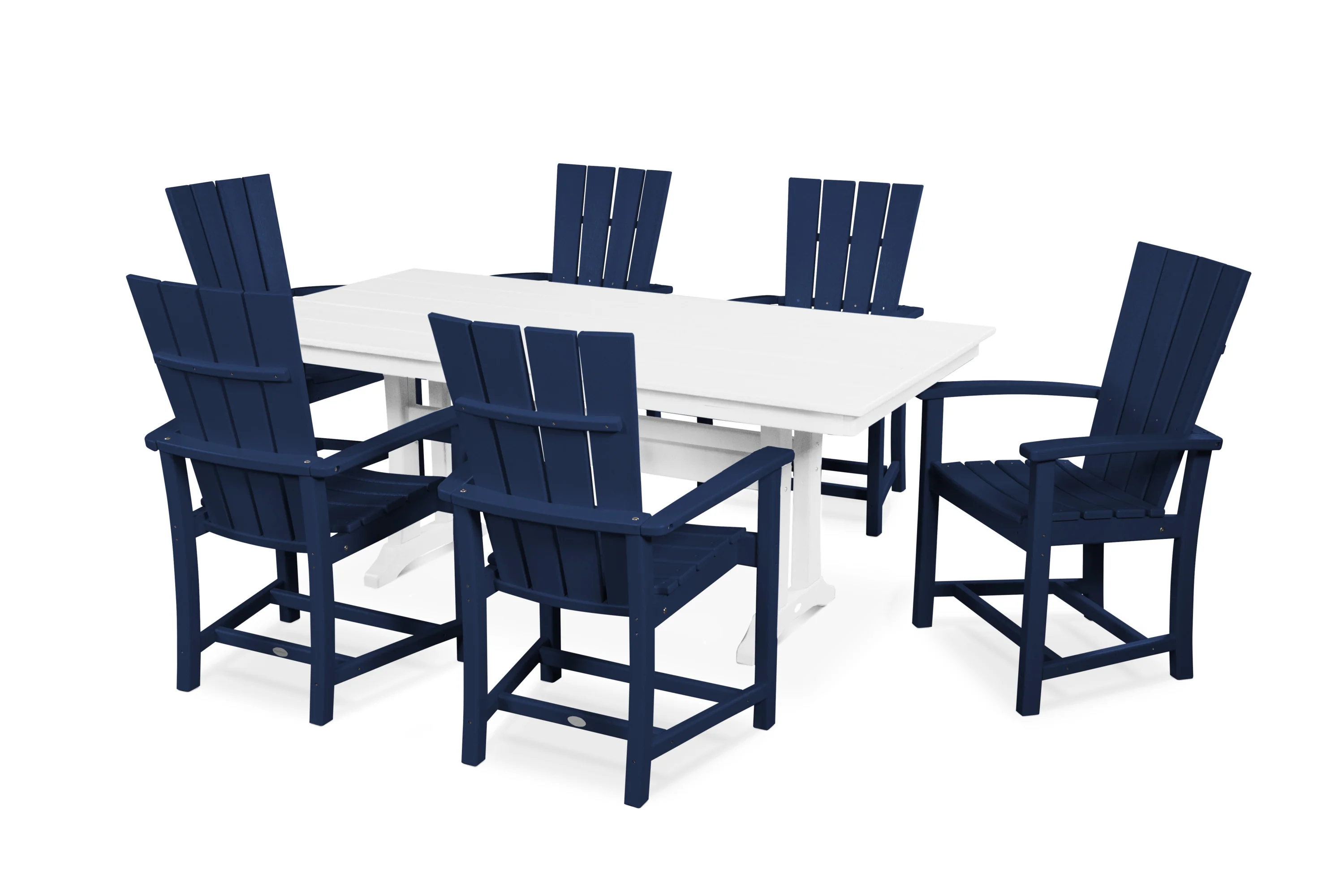 Quattro 7-Piece Farmhouse Dining Set with Trestle Legs - Image 10