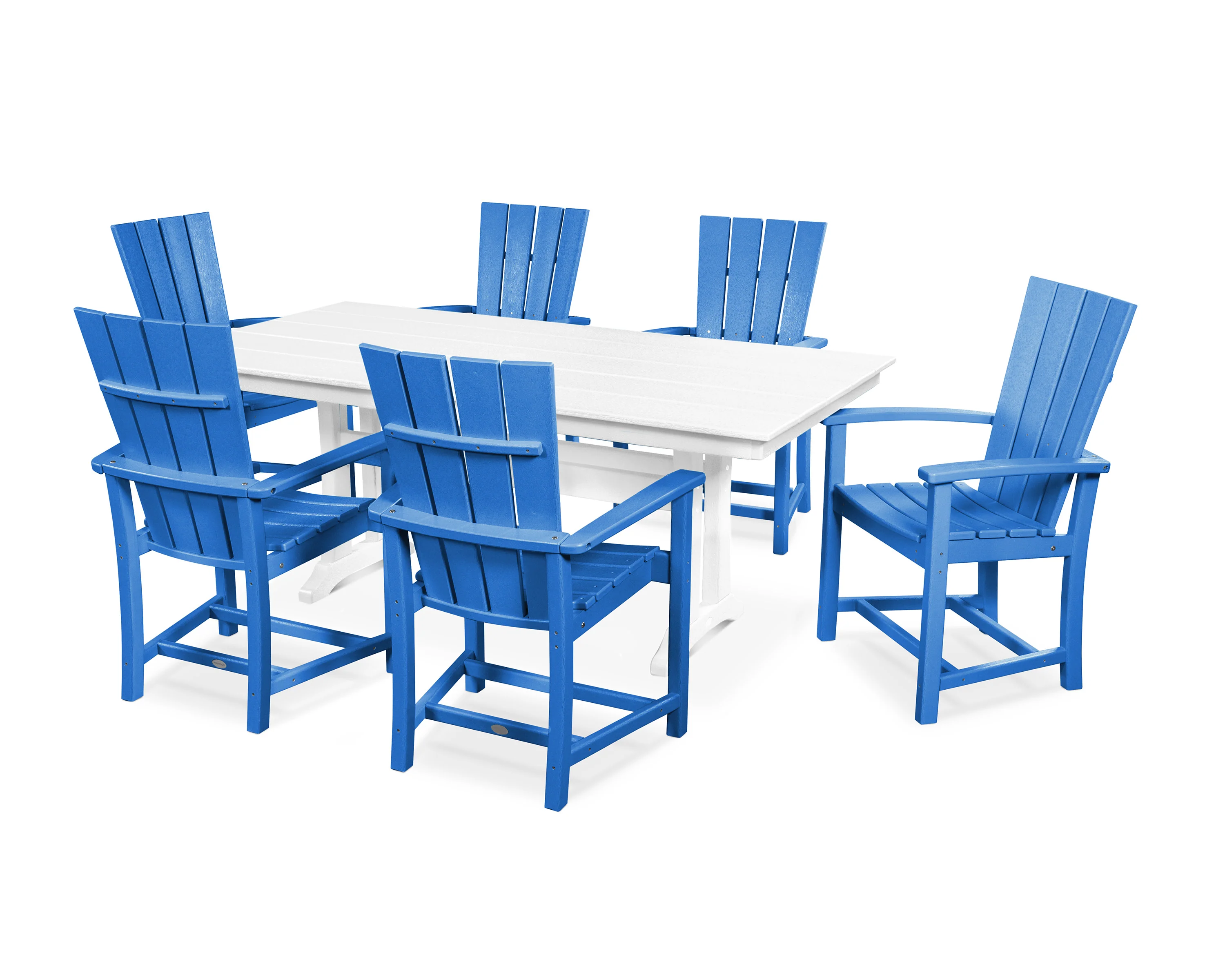Quattro 7-Piece Farmhouse Dining Set with Trestle Legs - Image 12