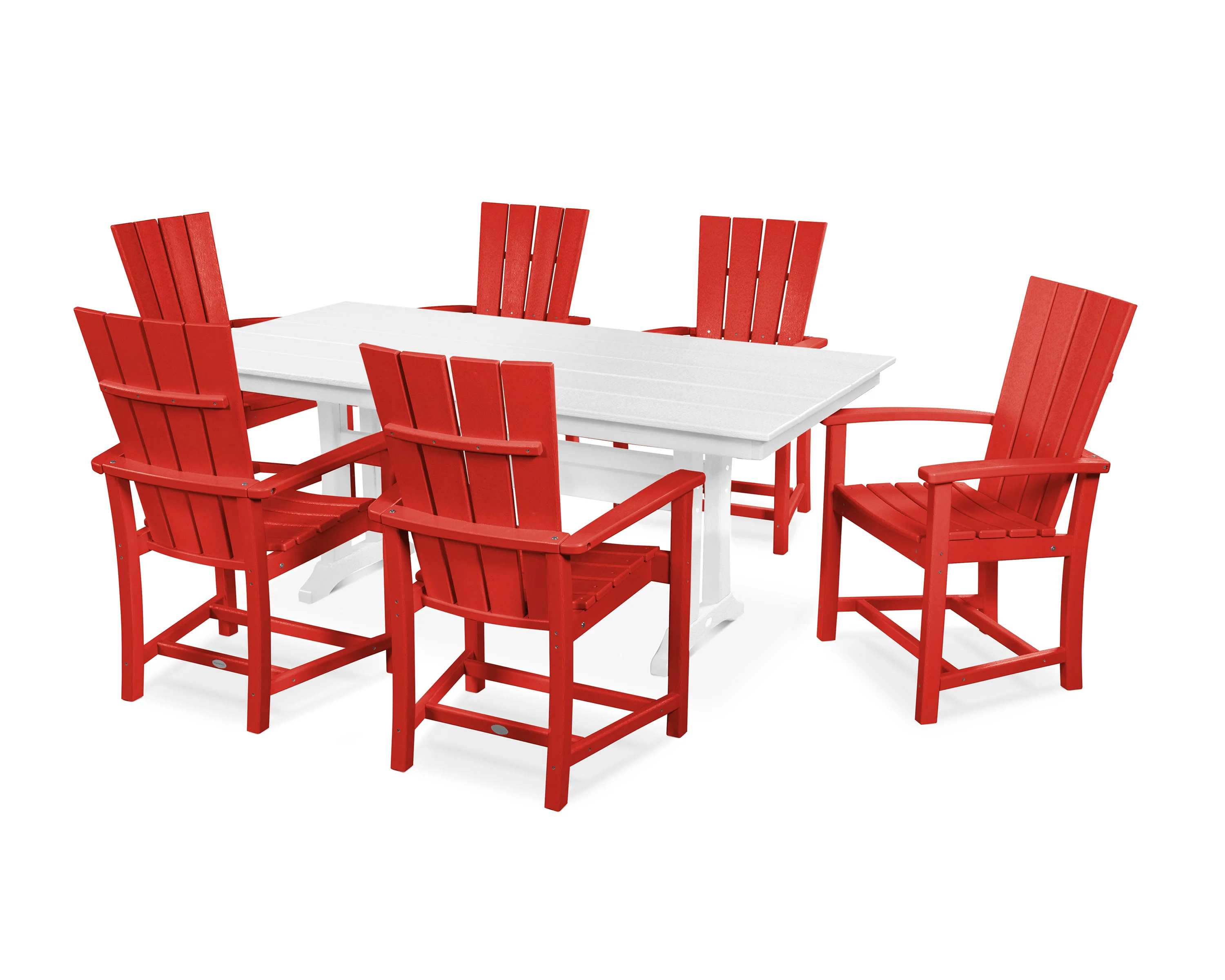 Quattro 7-Piece Farmhouse Dining Set with Trestle Legs - Image 16