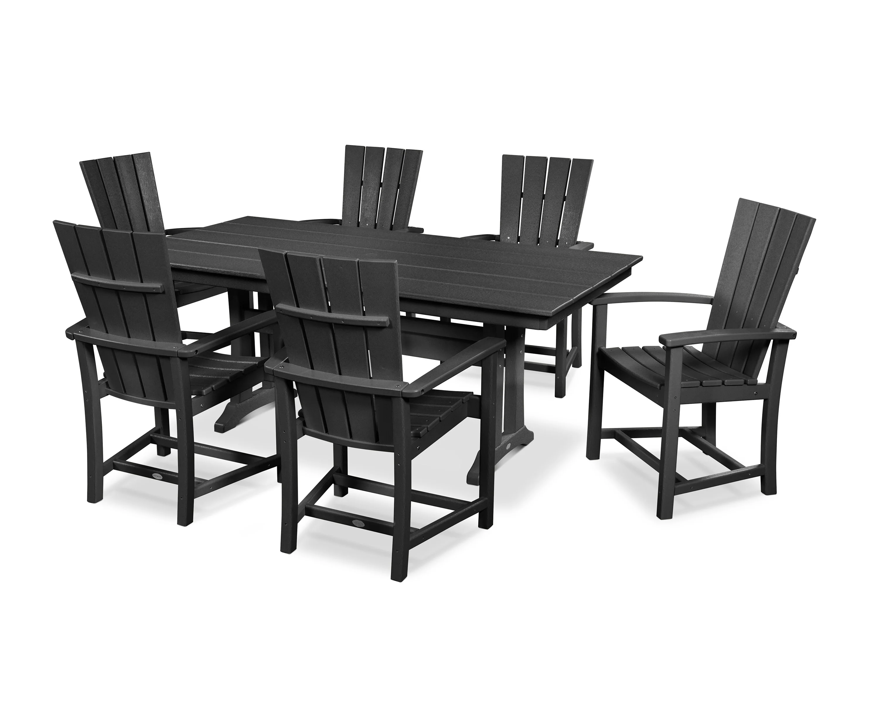 Quattro 7-Piece Farmhouse Dining Set with Trestle Legs - Image 17