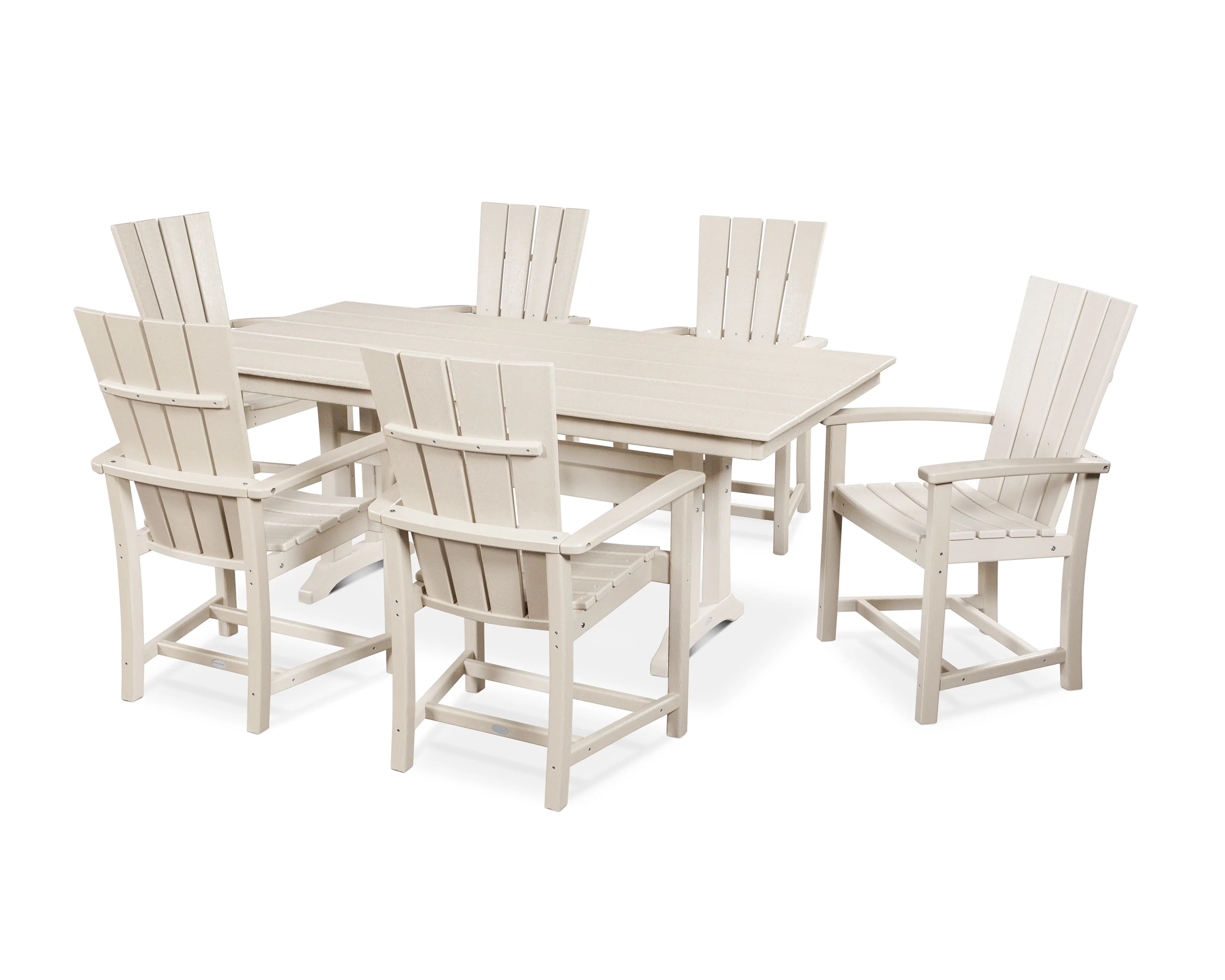 Quattro 7-Piece Farmhouse Dining Set with Trestle Legs - Image 5