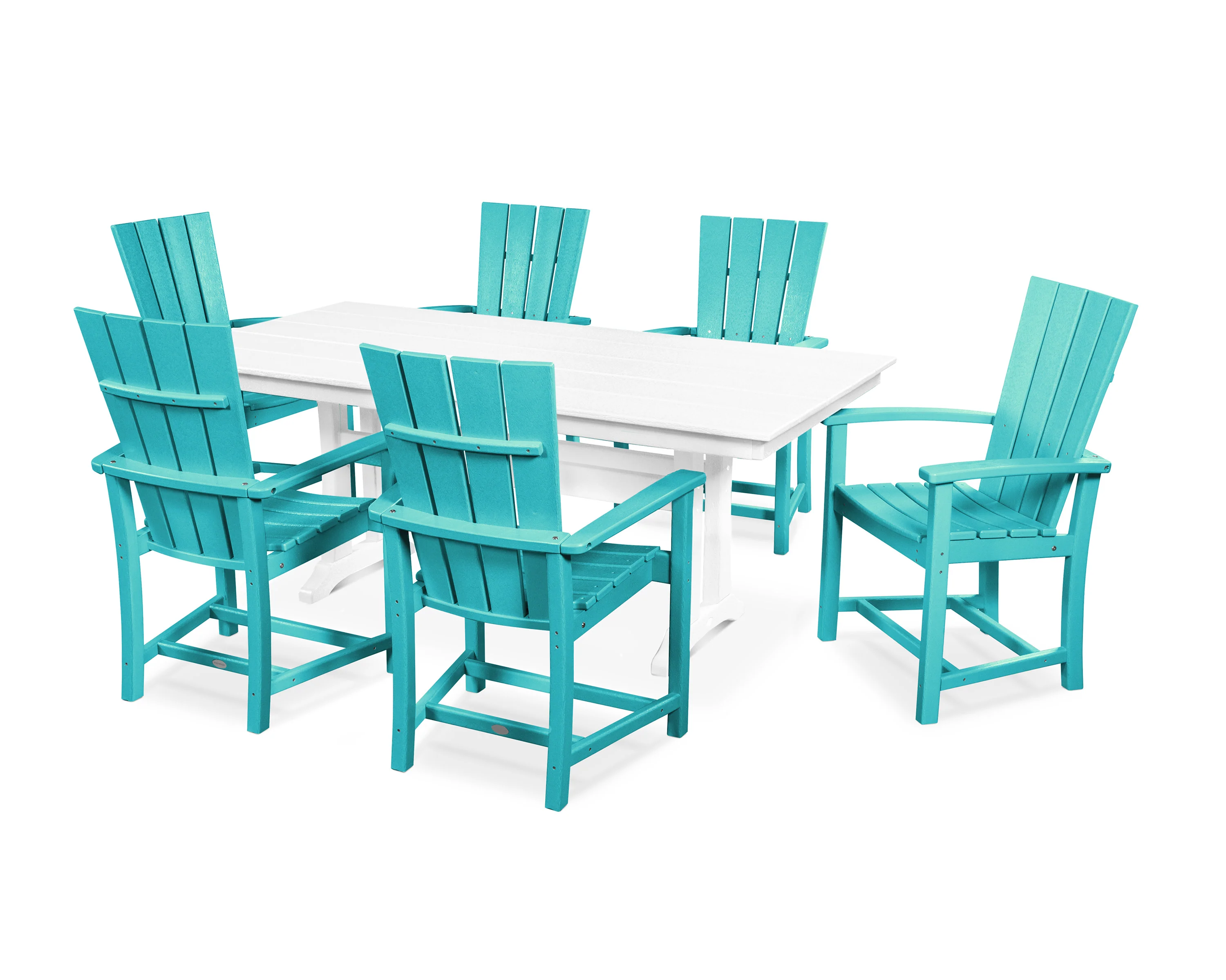 Quattro 7-Piece Farmhouse Dining Set with Trestle Legs - Image 8